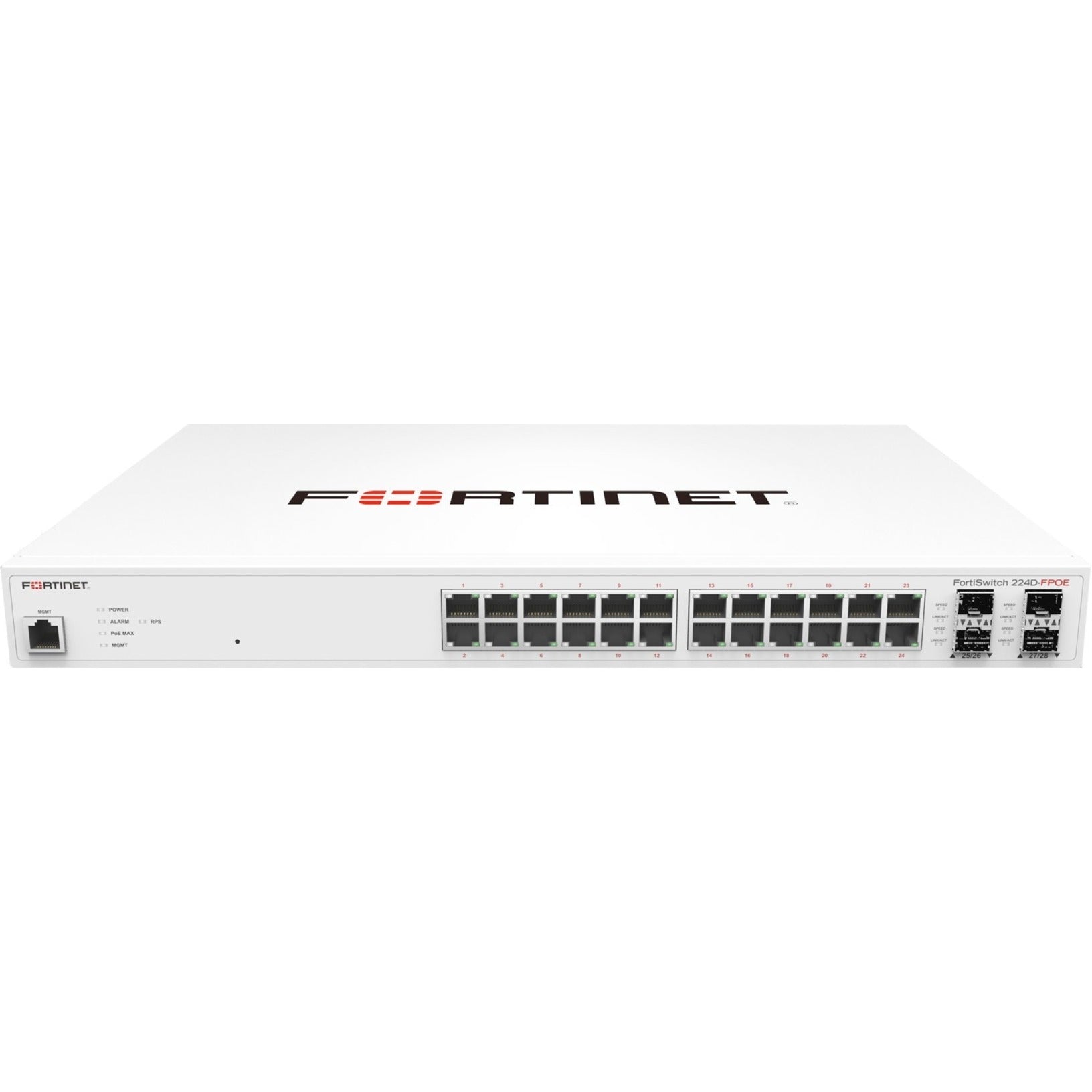 Fortinet FS-224D-FPOE FortiSwitch 224D-FPOE Ethernet Switch, 24 Port Gigabit Ethernet, Lifetime Warranty, RoHS 2 Certified