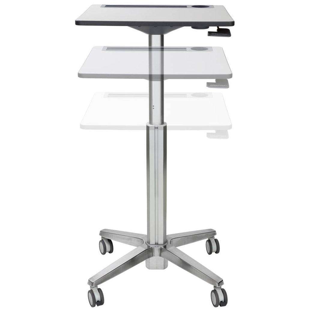 Ergotron 24-481-003 LearnFit Sit-Stand Desk, Tall - Adjustable-Height Base, Integrated Cupholder, Tablet Slot, Pencil Tray, Backpack Hook, Locking Casters