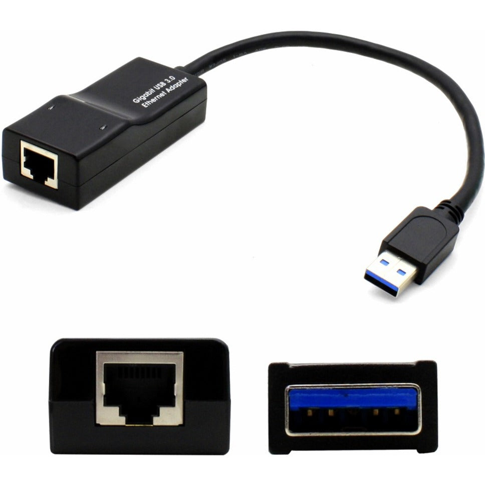 AddOn 4X90E51405-AO Lenovo USB 3.0 (A) Male to RJ-45 Female Black Adapter, Gigabit Ethernet Card