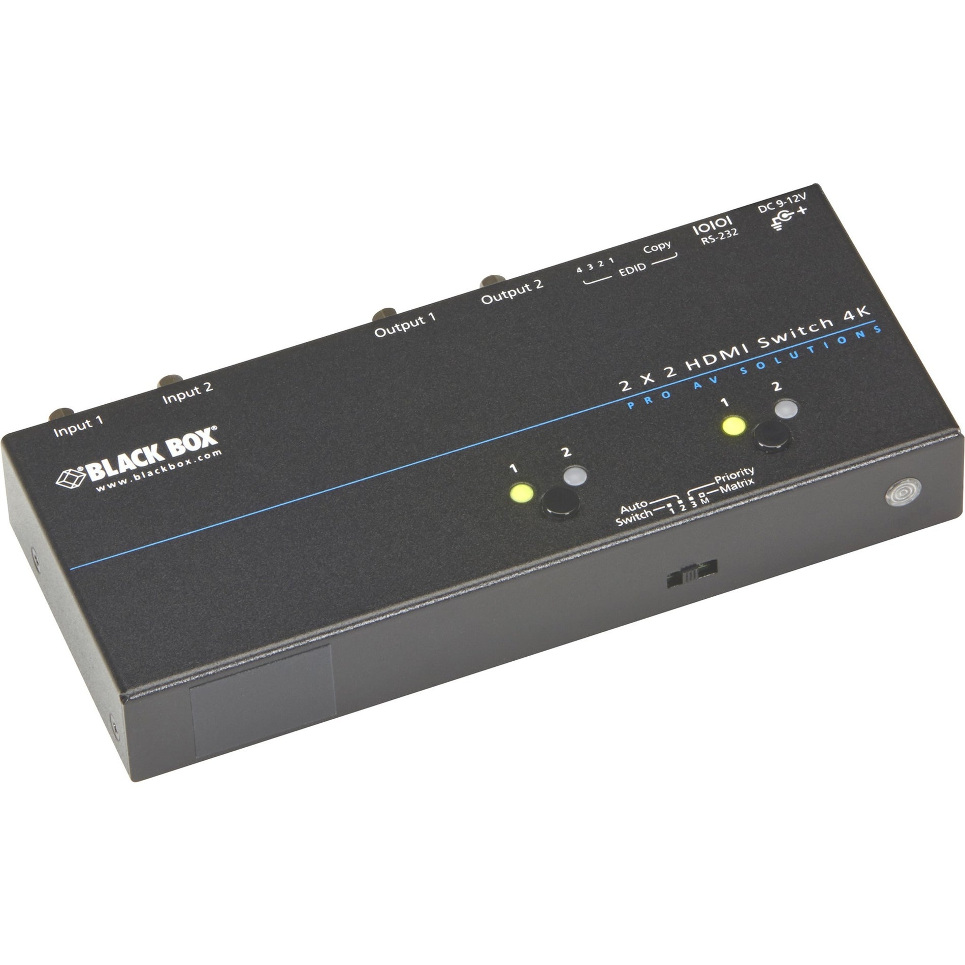 Black Box VSW-HDMI2X2-4K 4K HDMI Matrix Switch - 2 x 2, Easy Video Switching and Control