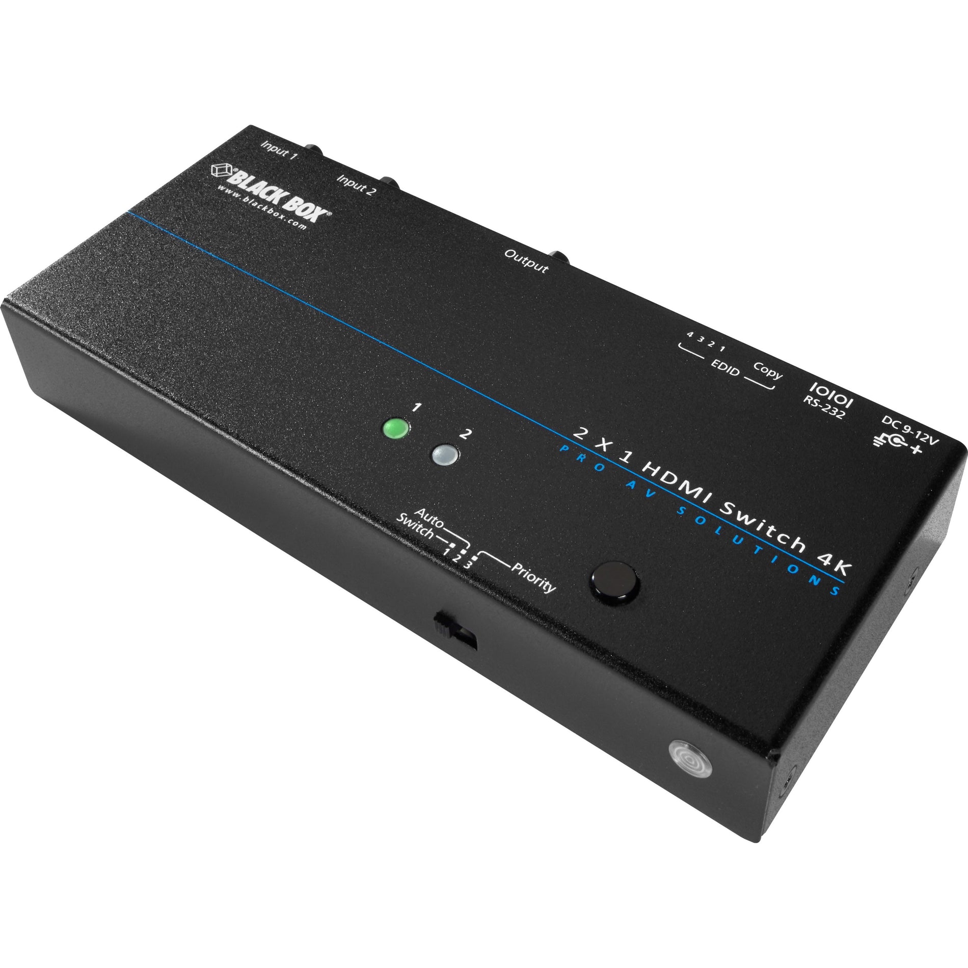Black Box VSW-HDMI2X1-4K 4K HDMI Switch - 2 x 1, Easy Remote Control and Universal Power Supply
