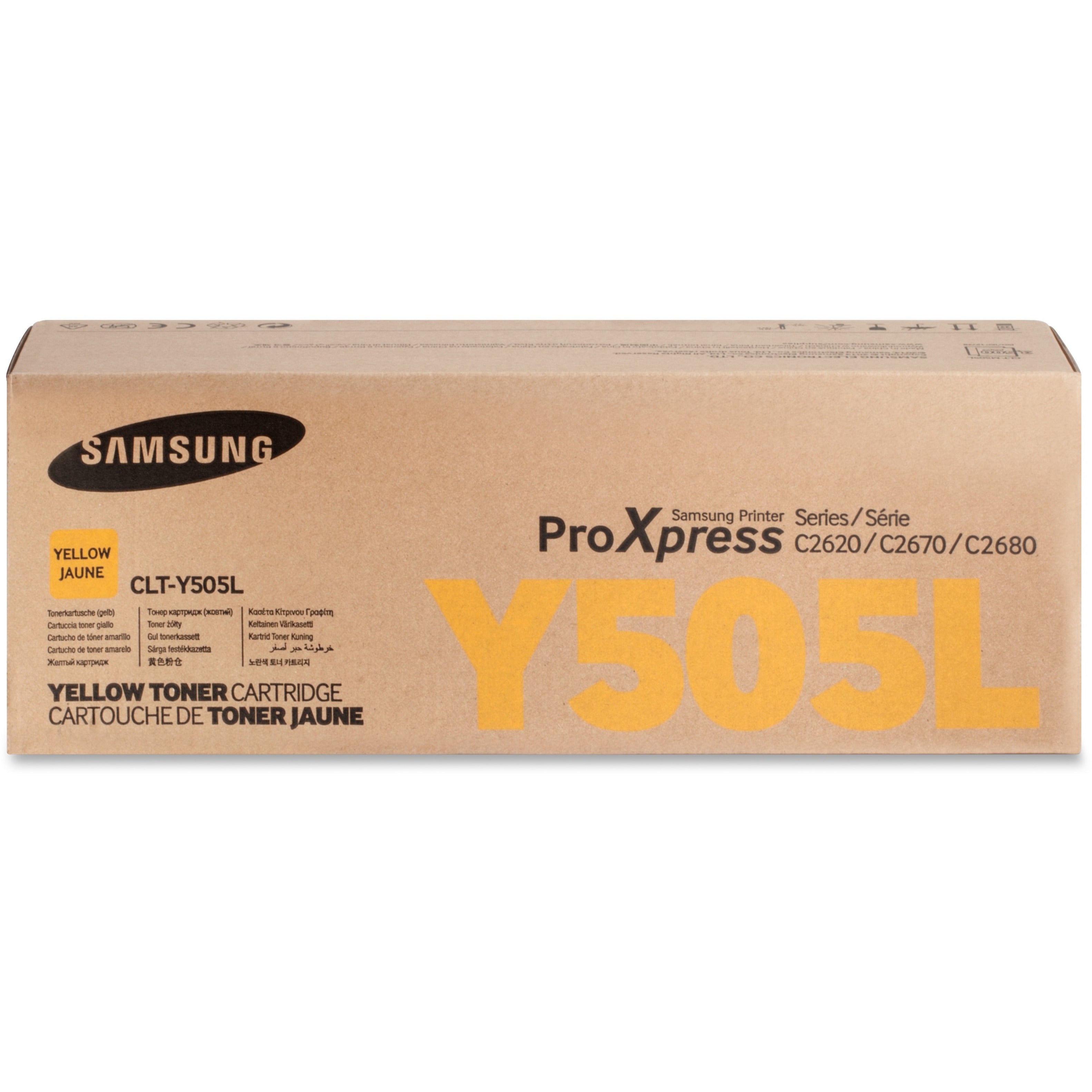 Samsung CLTY505L CLT-C/K/M/Y 505L Toner Cartridge, Yellow, 3500 Page Yield