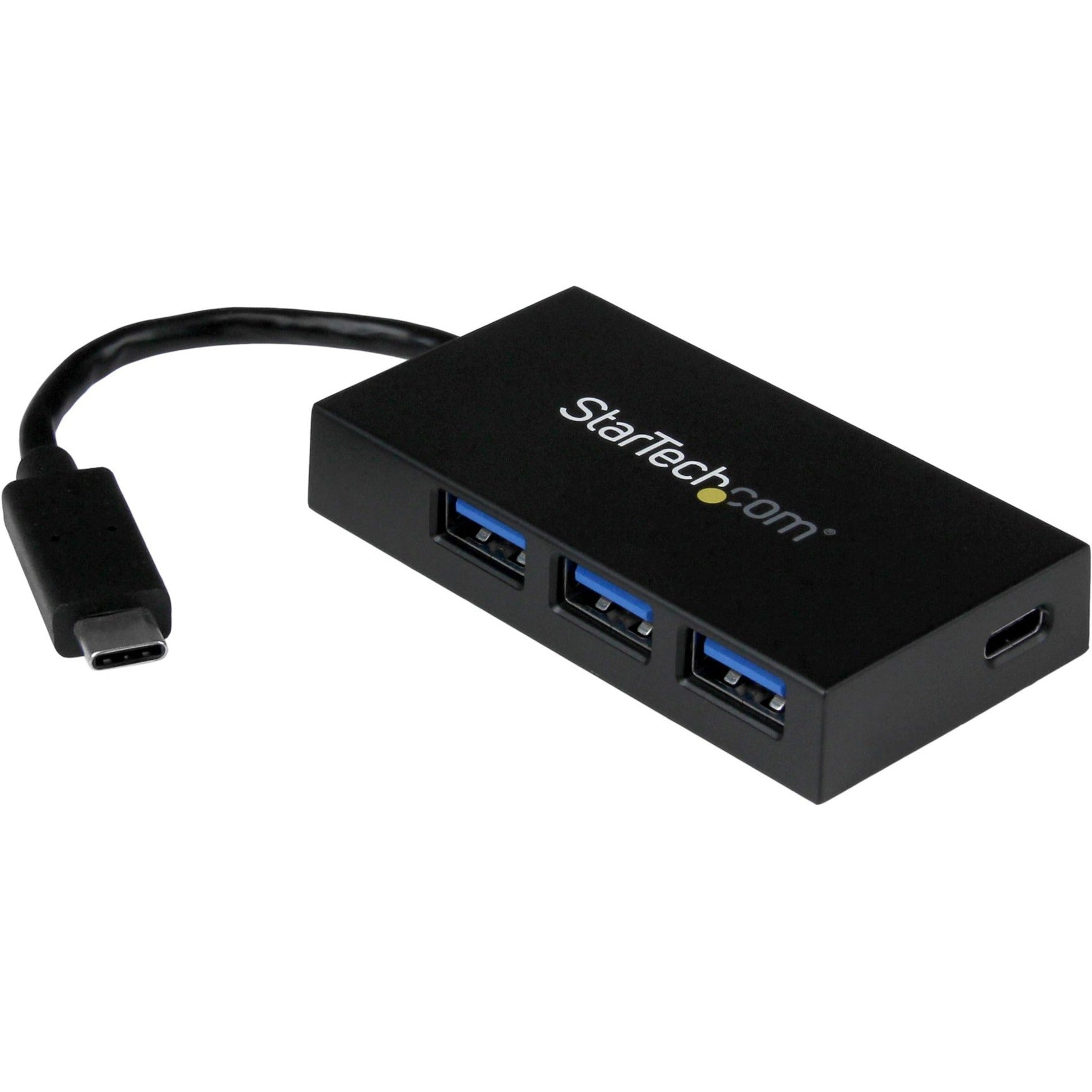 StarTech.com HB30C3A1CFB 4-Port USB 3.1 Gen 1 Hub - USB-C to 1x USB-C and 3x USB-A, Portable USB-C Hub