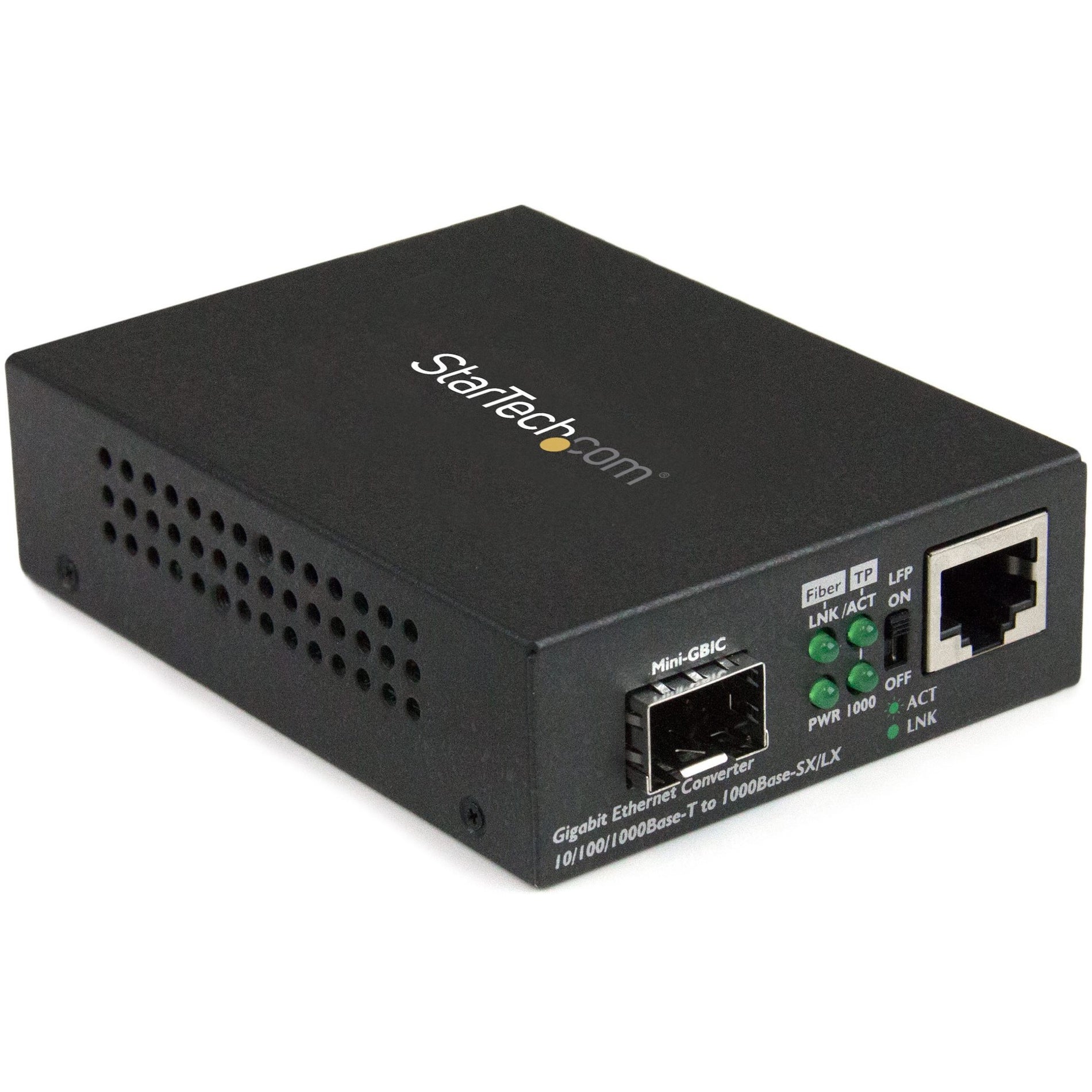StarTech.com MCM1110SFP Gigabit Ethernet Fiber Media Converter with Open SFP Slot, Supports 10/100/1000 Networks