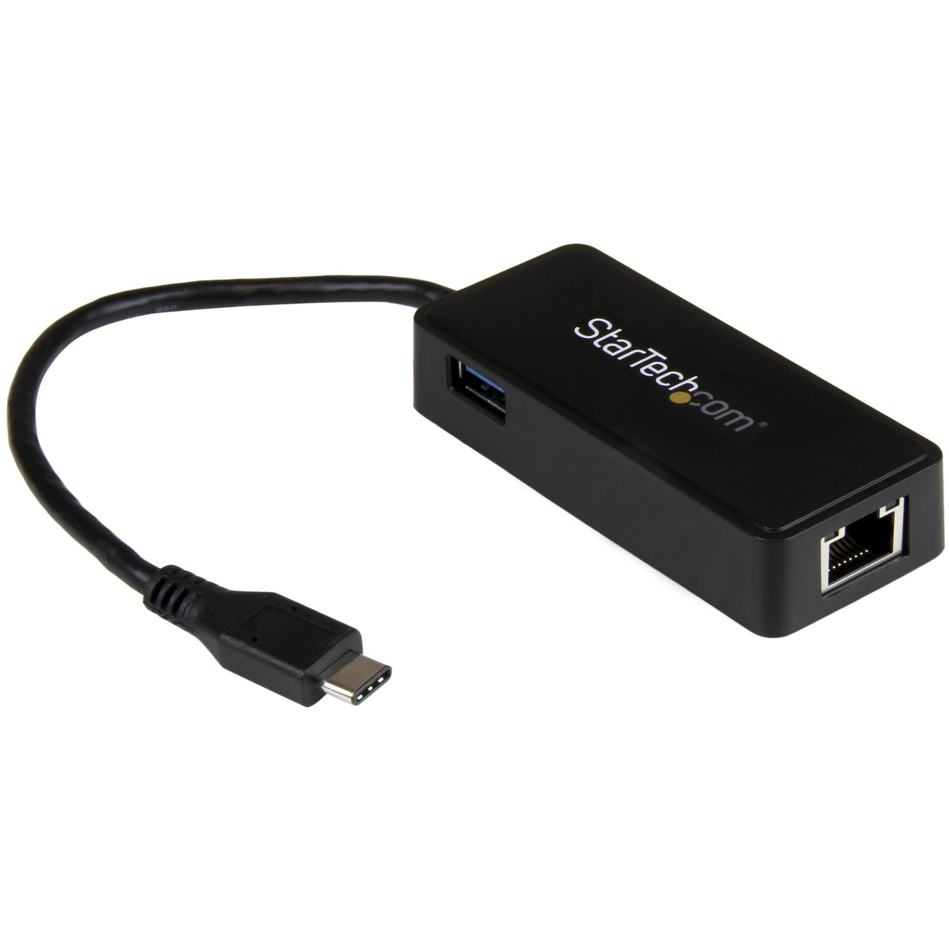 StarTech.com US1GC301AU USB-C to Gigabit Network Adapter with Extra USB 3.0 Port - Black, USB 3.1 Type-C Gen 1 (5 Gbps)