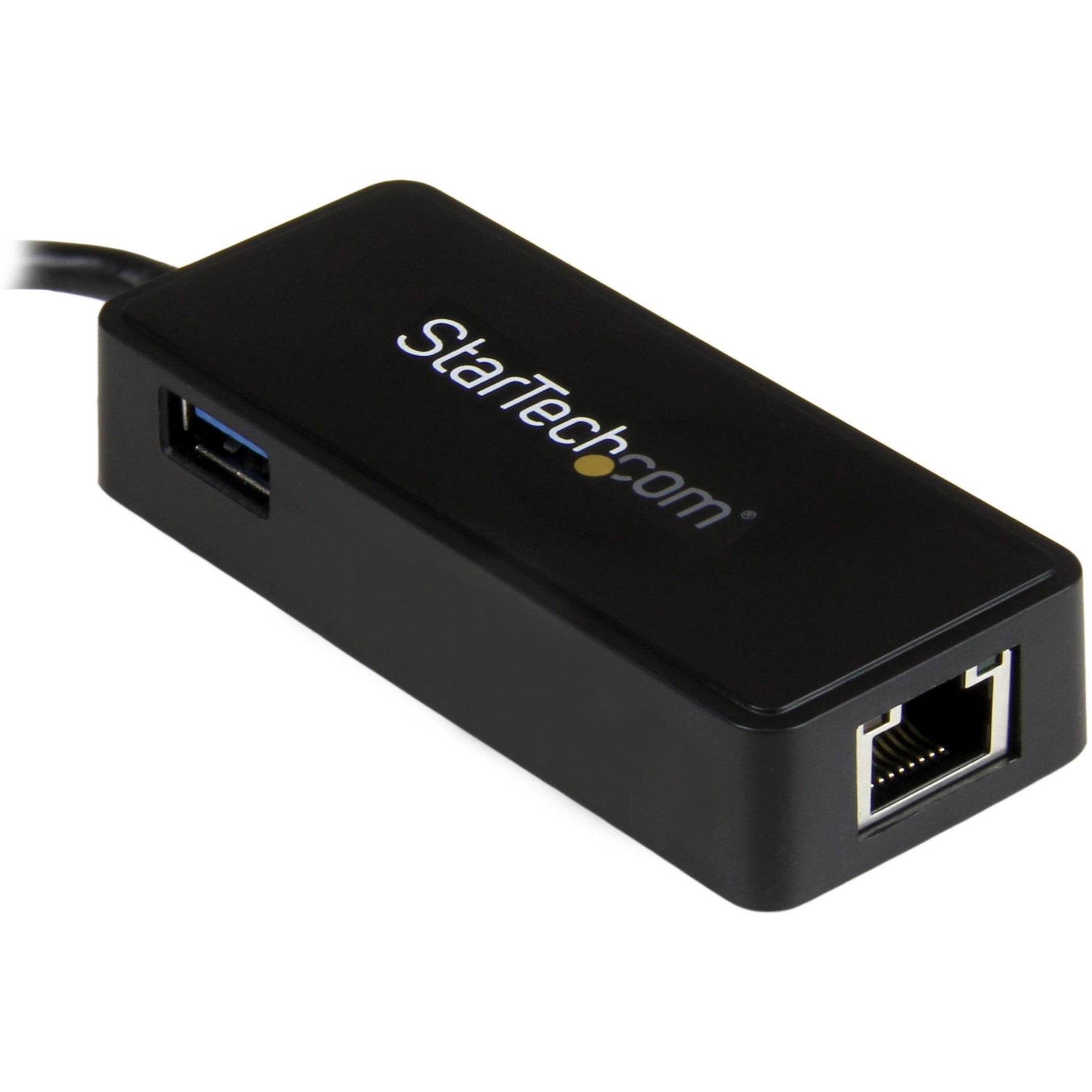 StarTech.com US1GC301AU USB-C to Gigabit Network Adapter with Extra USB 3.0 Port - Black, USB 3.1 Type-C Gen 1 (5 Gbps)