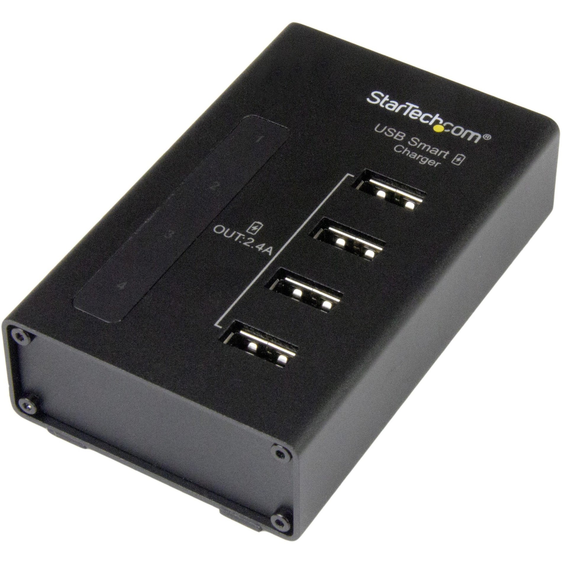 StarTech.com ST4CU424 4-Port Charging Station for USB Devices - 48W/9.6A, Fast Charging Power Adapter