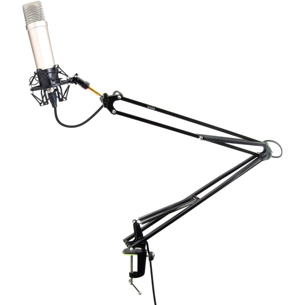 Pyle PMKSH04 Universal Table Clamp Pro Boom Shock Microphone Mount, Steel, 1 Year Warranty