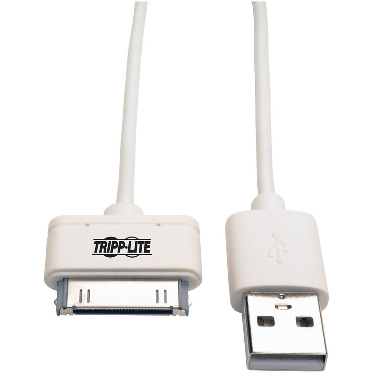 Tripp Lite M110-003-WH USB Sync/Charge Cable with Apple 30-Pin Dock Connector, White, 3 ft. (1 m)