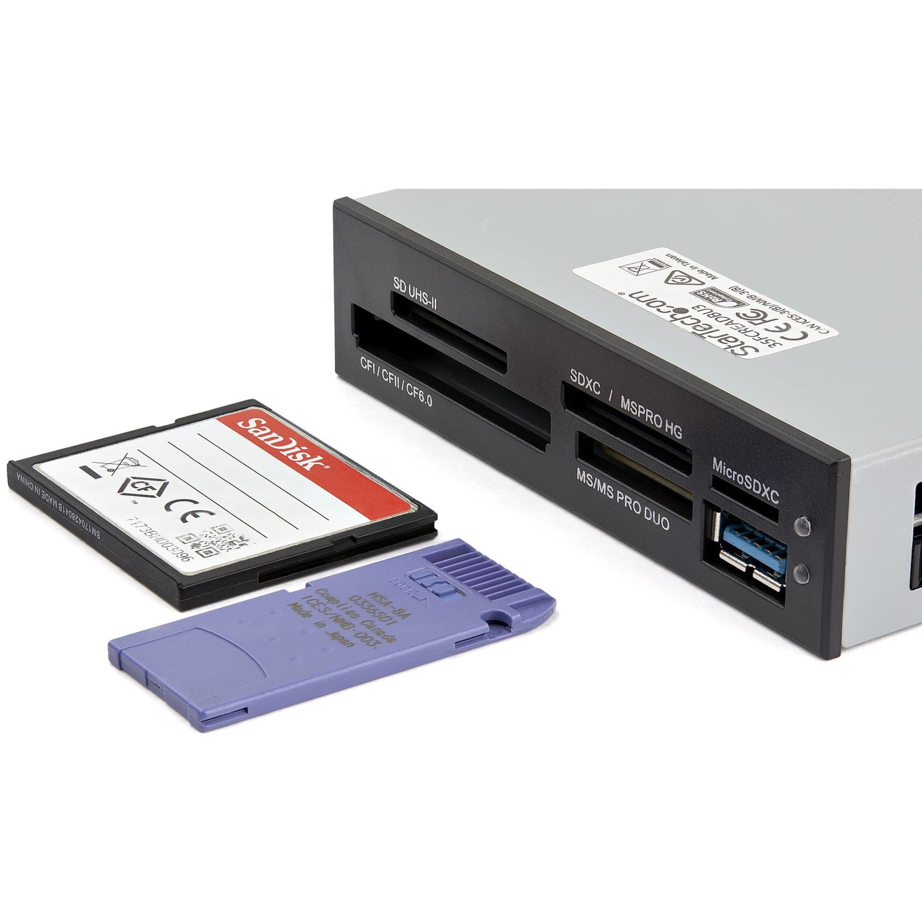 StarTech.com 35FCREADBU3 USB 3.0 Internal Multi-Card Reader with UHS-II Support, SD/Micro SD/MS/CF Memory Card Reader