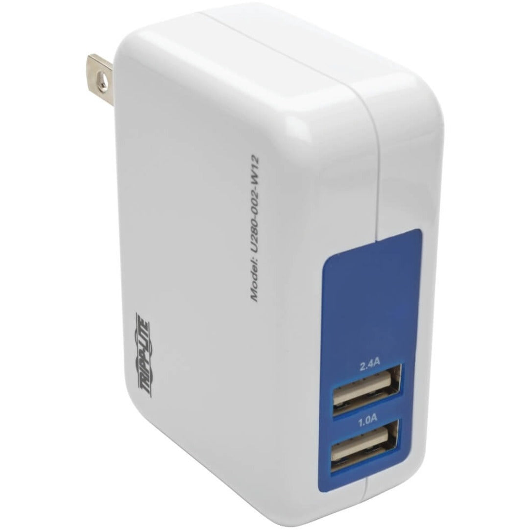 Tripp Lite U280-002-W12 USB Wall/Travel Charger, 5V, 2.4A Output, 2-Port