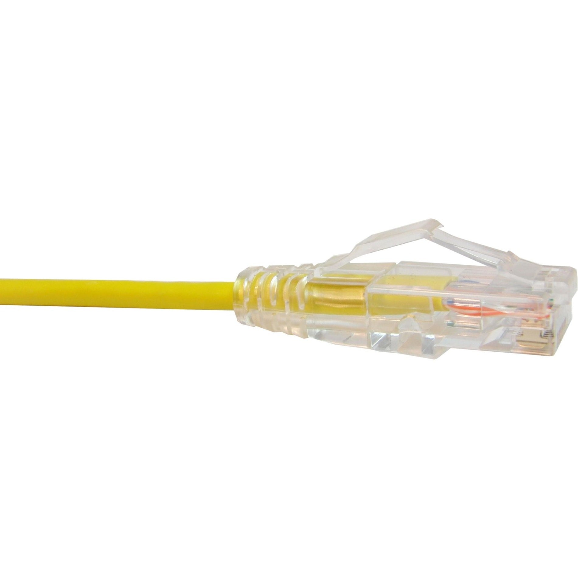 Unirise CS6-01F-YLW Clearfit Slim Cat6 Patch Cable, Snagless, Yellow, 1ft, Network Cable