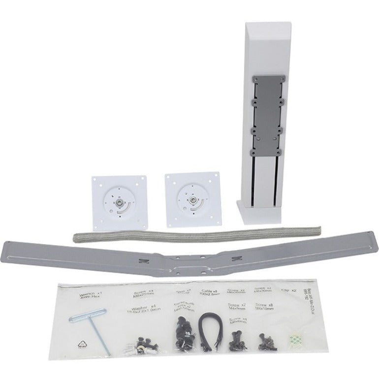 Ergotron 97-934-062 WorkFit Dual Monitor Kit (white), Space-Saving and Easy-to-Use Monitor Mounting Solution