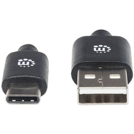 Manhattan 353298 Hi-Speed USB C Cable, 3.28 ft, USB 2.0 Type C to Type A, Black