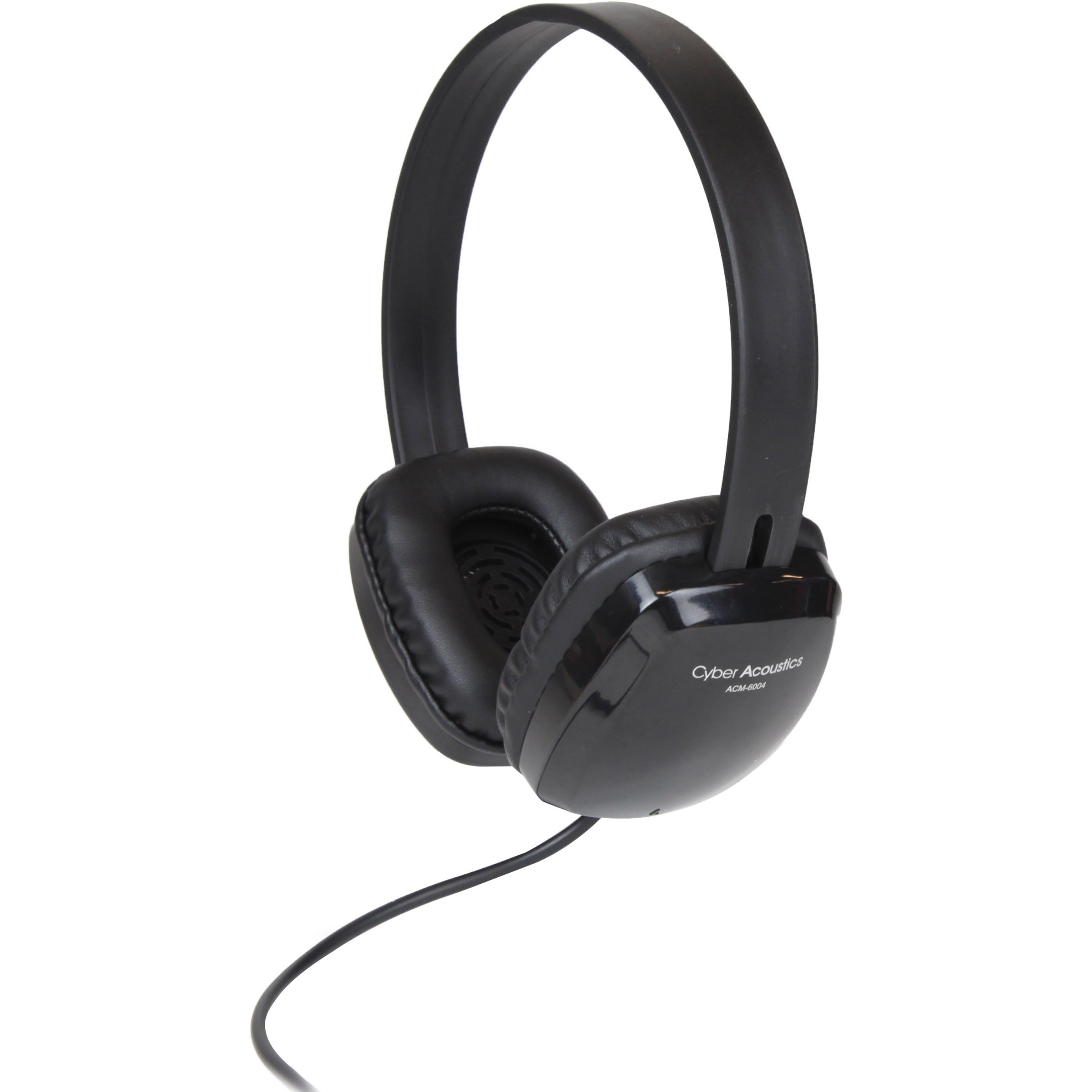 Cyber Acoustics ACM-6004 Stereo Headphones, Adjustable Headband, Lightweight, Durable, Robust, 6 ft Cable Length