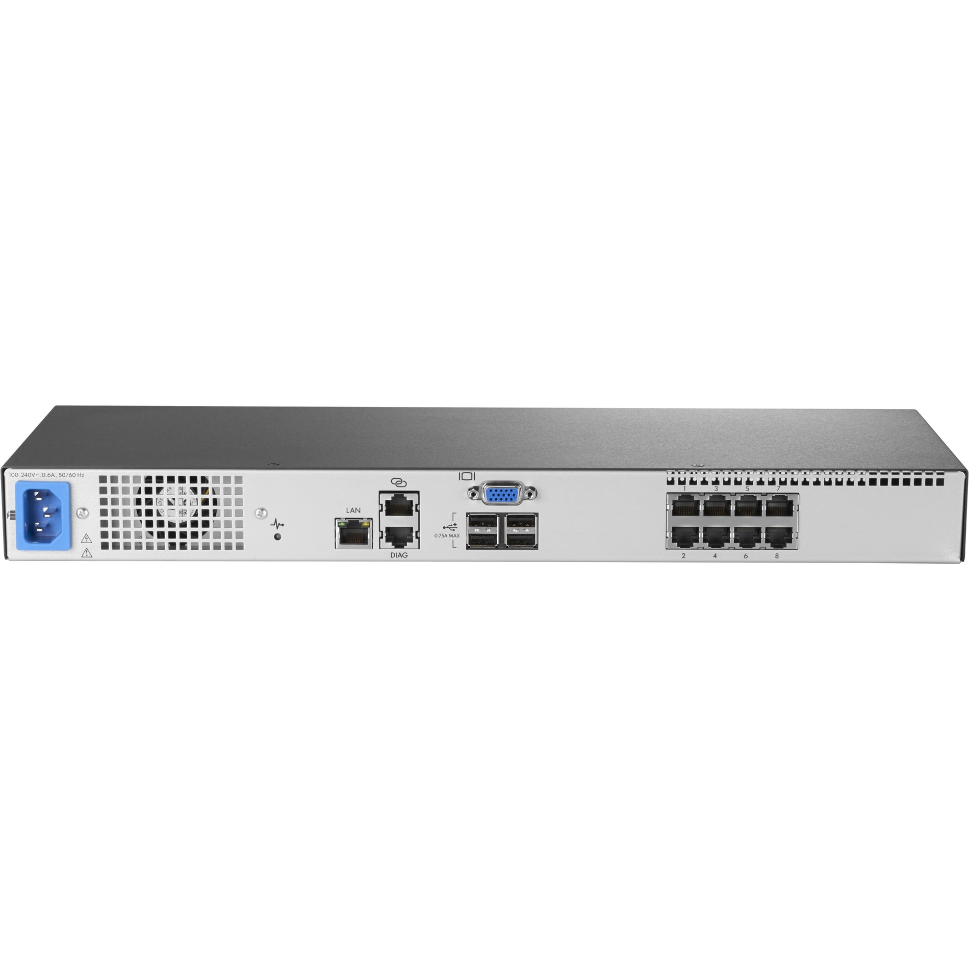 HPE AF651A 0x1x8 G3 KVM Console Switch, USB, VGA, Network (RJ-45), 8 Computers Supported