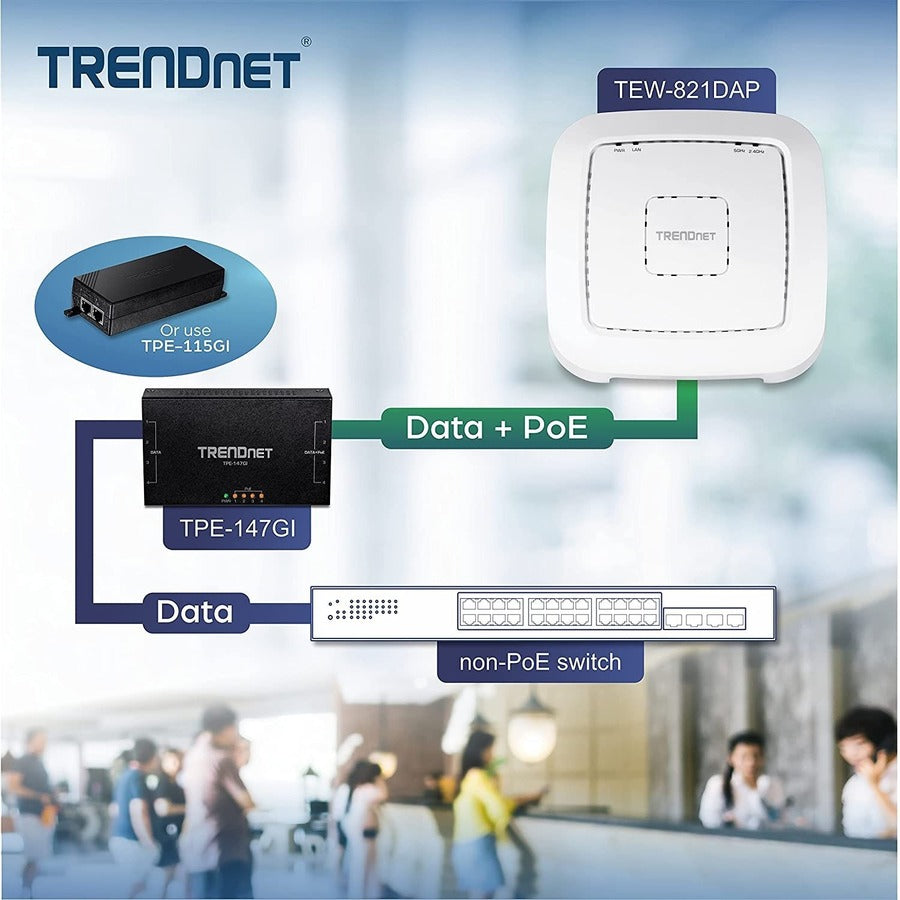 TRENDnet TEW-821DAP AC1200 Dual Band PoE Access Point (mit Software-Controller) 3-jährige eingeschränkte Garantie
