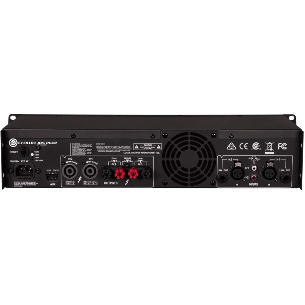 Crown NXLS2502-0-US XLS 2502 Two-channel Power Amplifier, 880W RMS Output Power