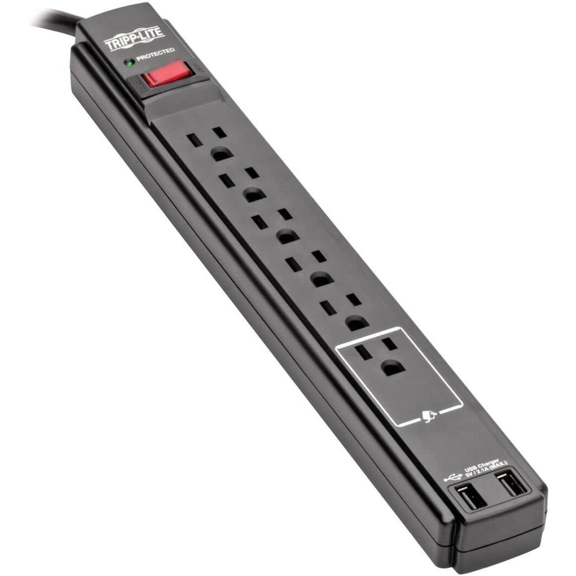 Tripp Lite TLP606USBB Protect It! 6-Outlet Surge Suppressor/Protector, 6-Ft. Cord, 990 J