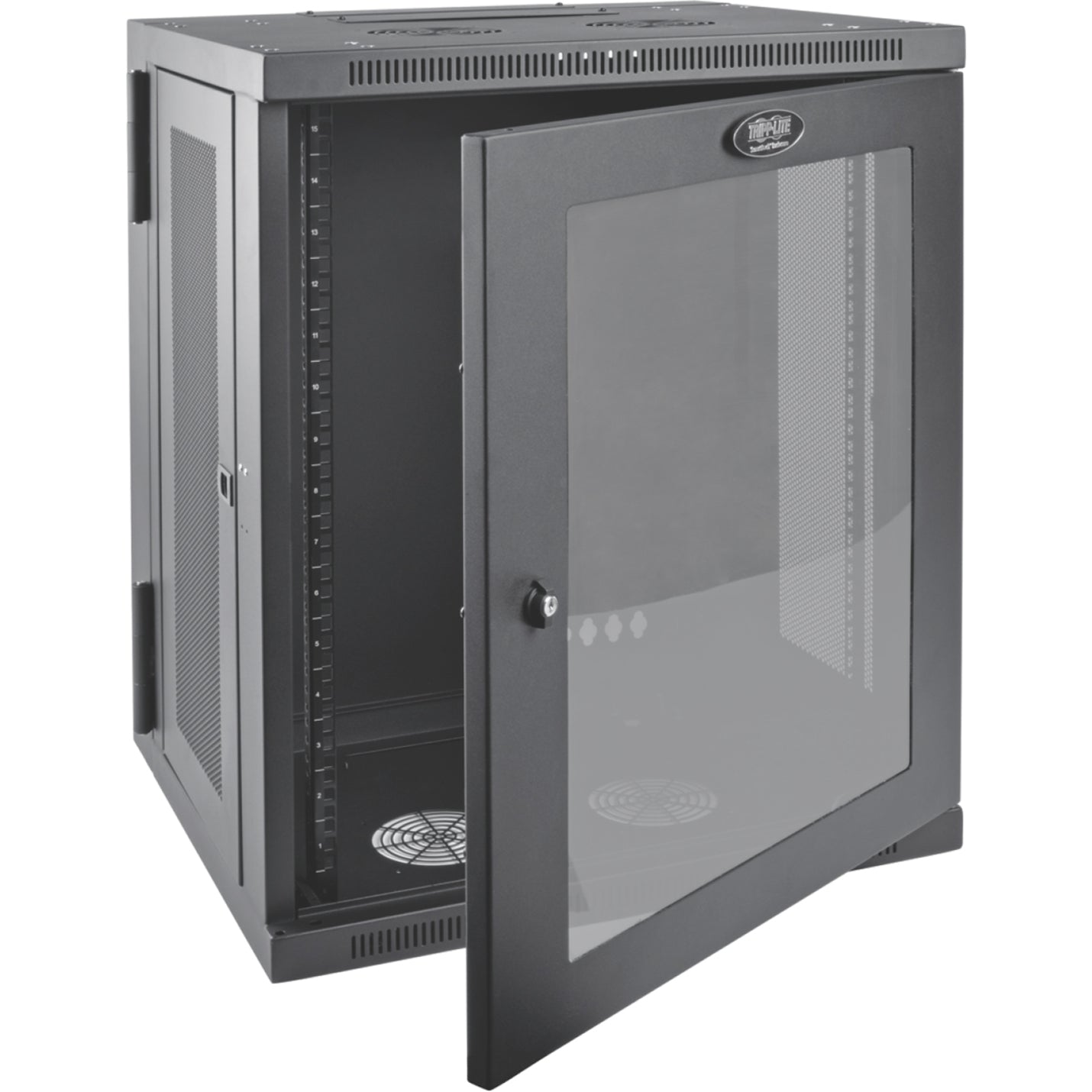 Tripp Lite SRW15USG SmartRack 15U Low-Profile Switch-Depth WallMount Rack Enclosure Cabinet, 30.3" Height, 200 lb Weight Capacity