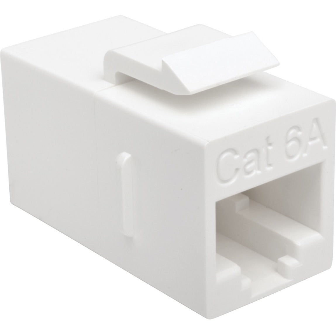 Tripp Lite N235-001-6A Cat6a Straight-Through Modular In-Line Snap-In Coupler (RJ45 F/F), Corrosion Resistance, Gold Plated Connectors, White