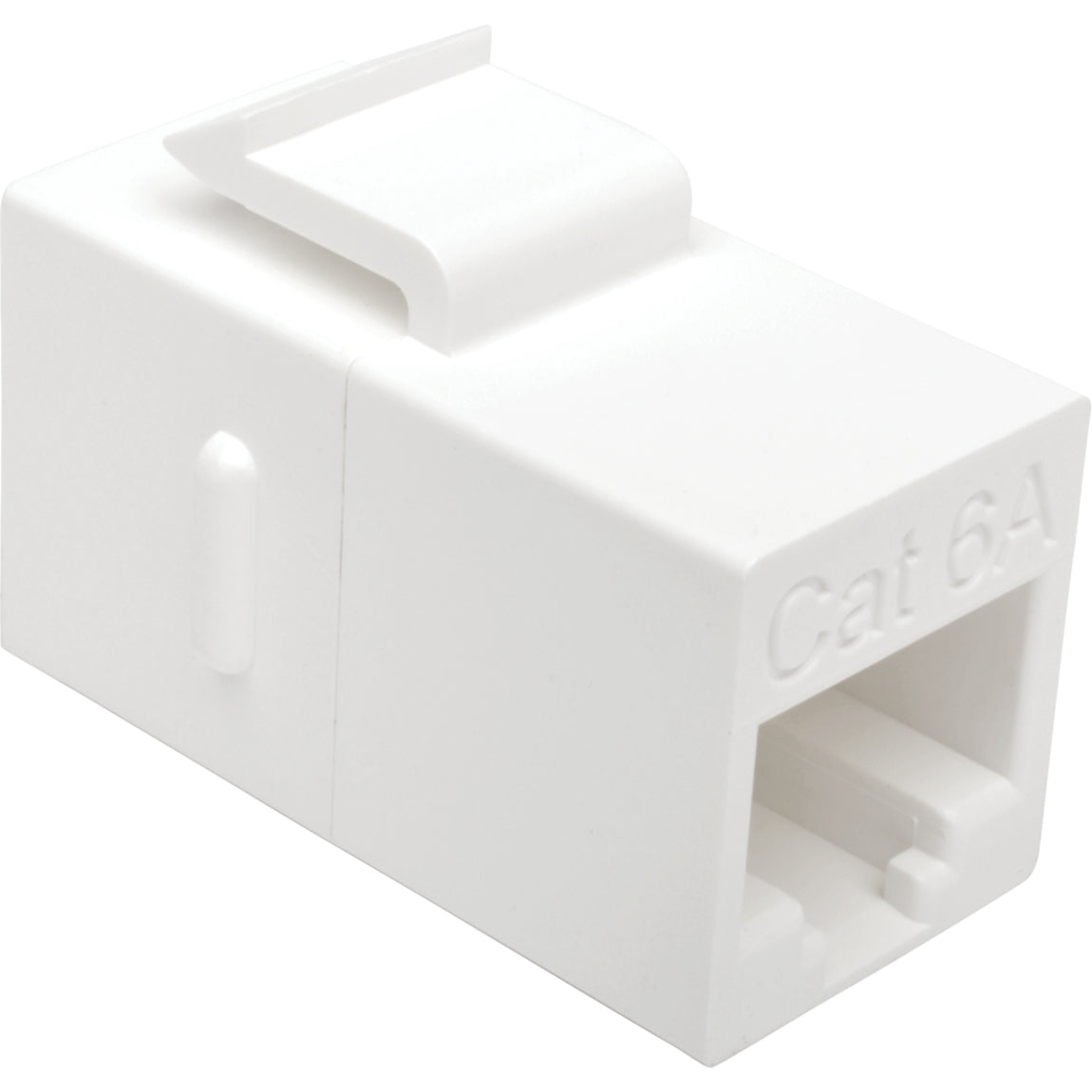 Tripp Lite N235-001-6A Cat6a Straight-Through Modular In-Line Snap-In Coupler (RJ45 F/F), Corrosion Resistance, Gold Plated Connectors, White