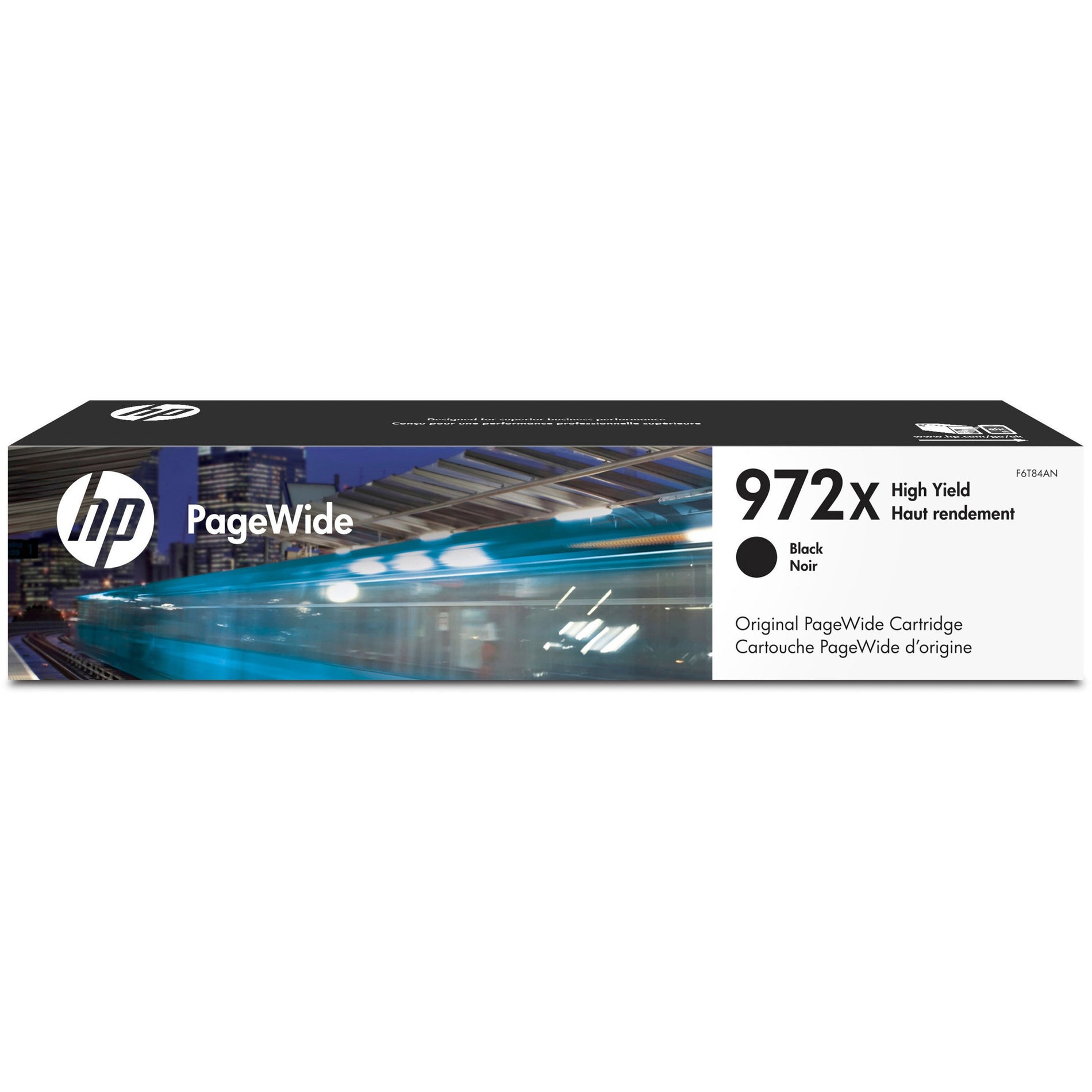 HP F6T84AN 972X High Yield PageWide Black Ink Cartridge, 10,000 Pages