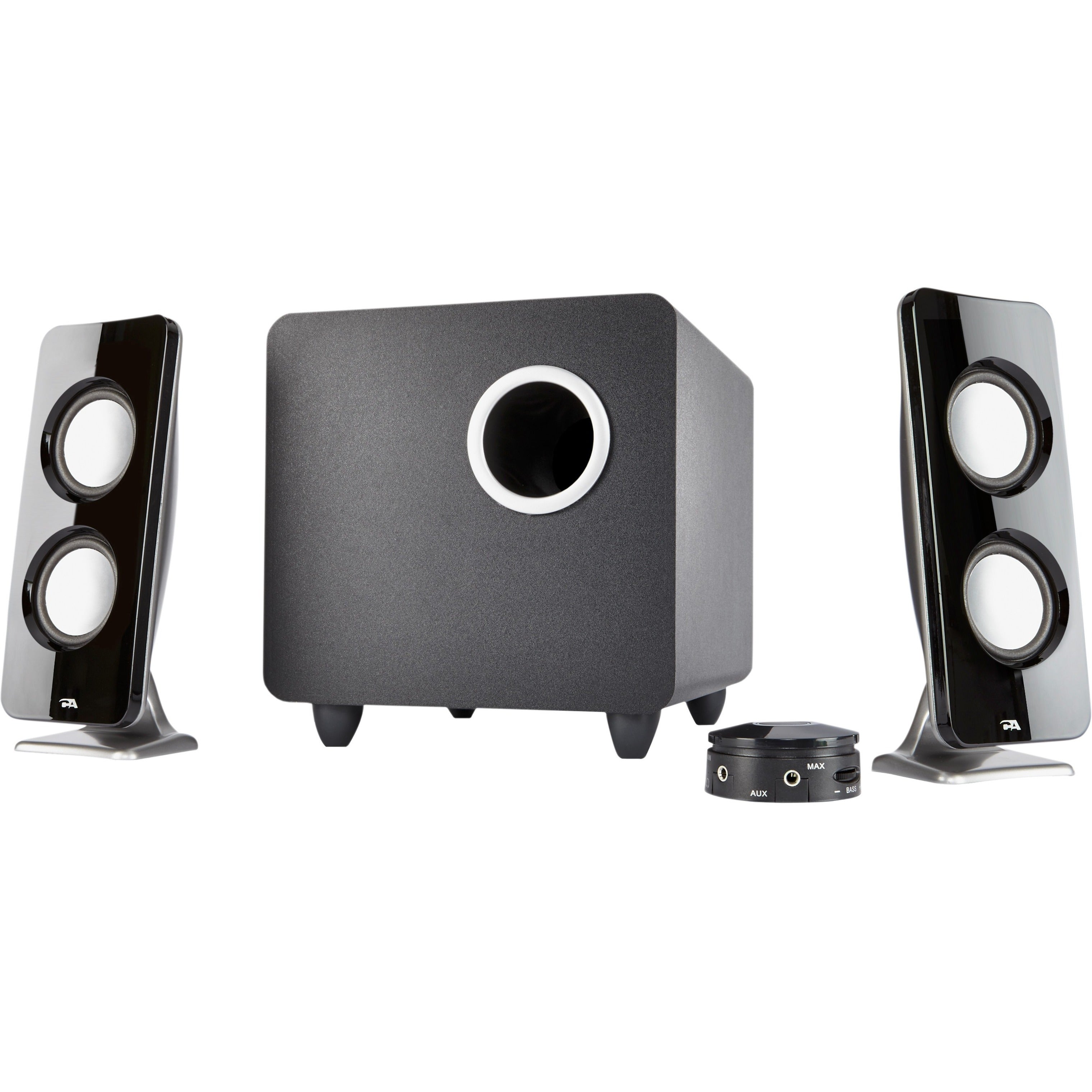 Cyber Acoustics CA-3610 Curve.Immersion 62W Peak Power Speaker System with Control Pod, 2.1 Speaker System - 30 W RMS