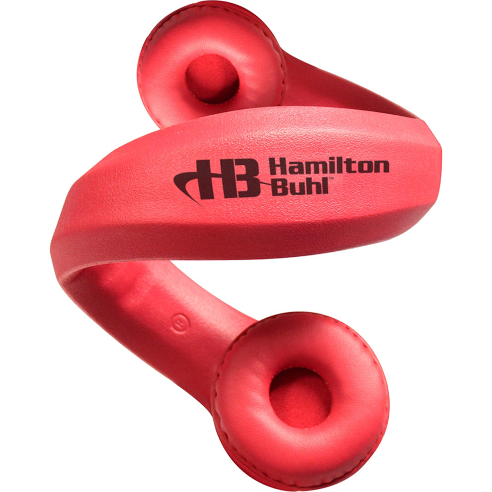Hamilton Buhl KIDS-RED Flex-Phones Foam Headphones 3.5mm Plug Black, BPA Free, Flexible, Circumaural