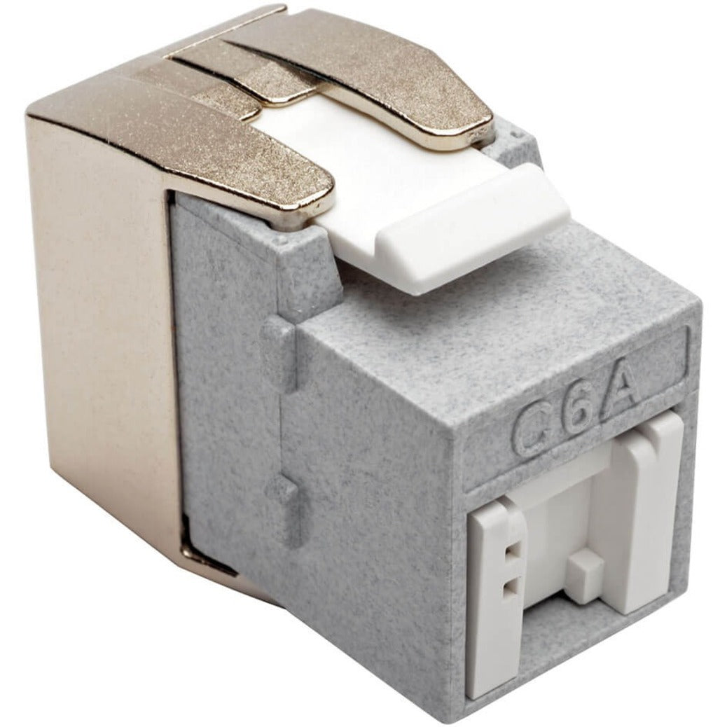 Tripp Lite by Eaton N238-001-GY-TFA Toolless Cat6a Keystone Jack - Gray, Network Connector
