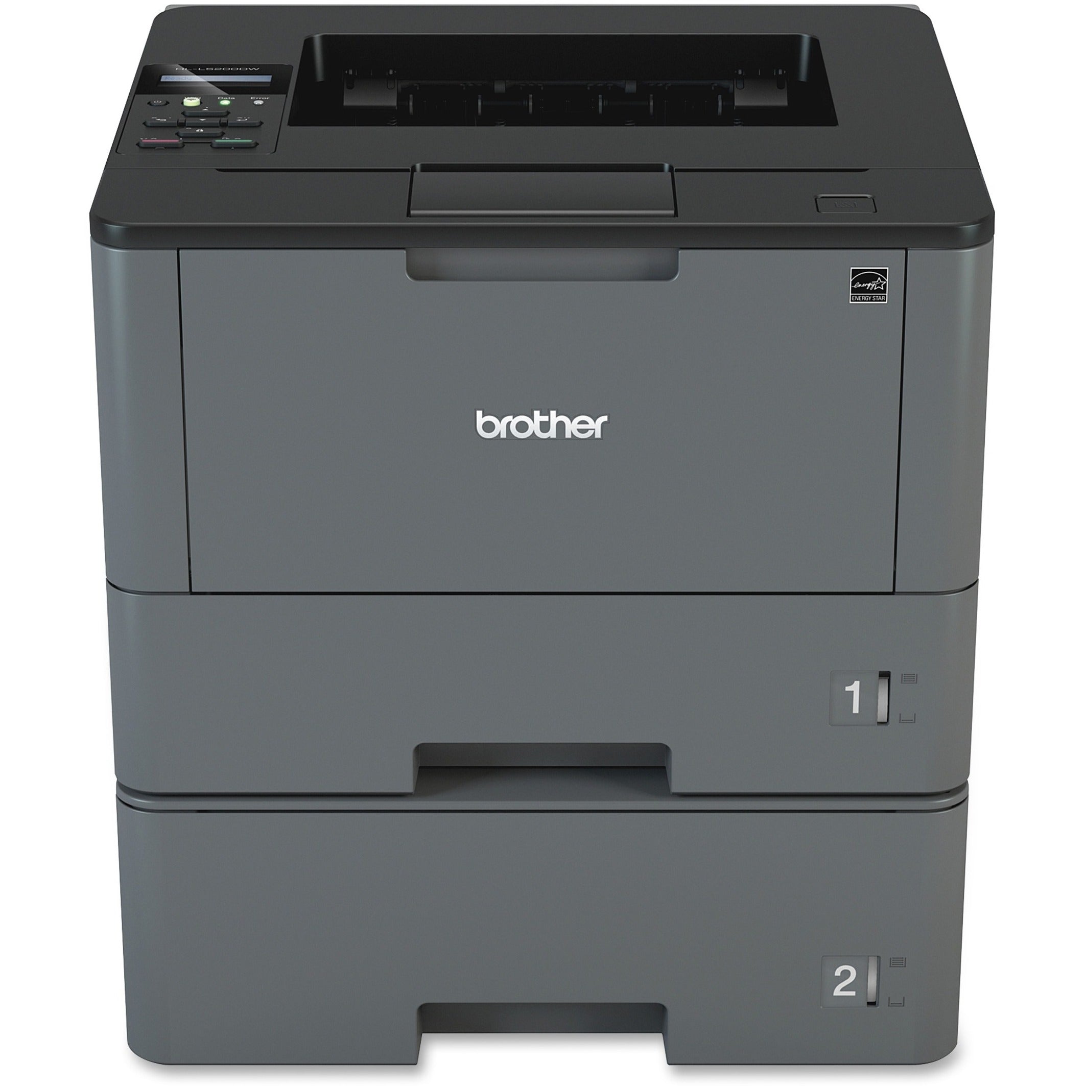 Brother HLL5200DWT HL-L5200DWT Monochrome Laser Printer, 42ppm, 250-Sheet Capacity, Black/Gray
