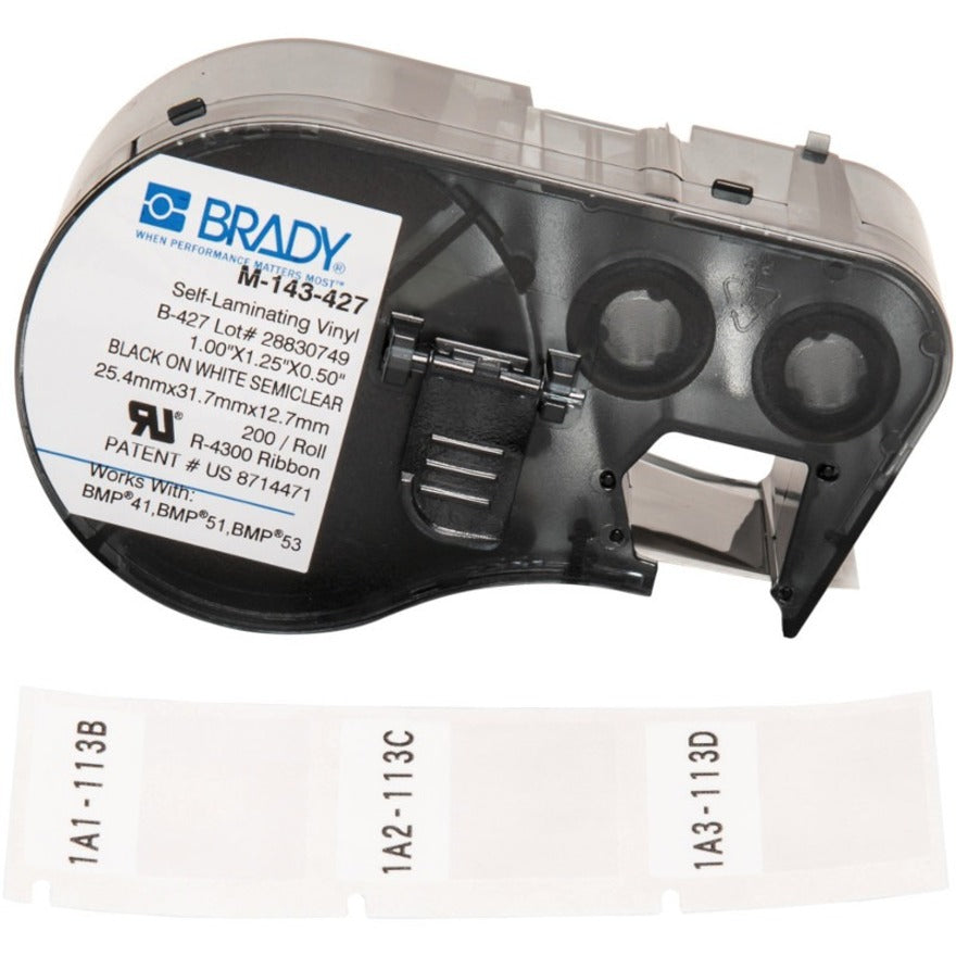 Brady M143427 Wire & Cable Label, Weather Resistant, Flame Retardant, Self-laminating, Durable, Flexible, Abrasion Resistant, Oil Resistant, Chemical Resistant