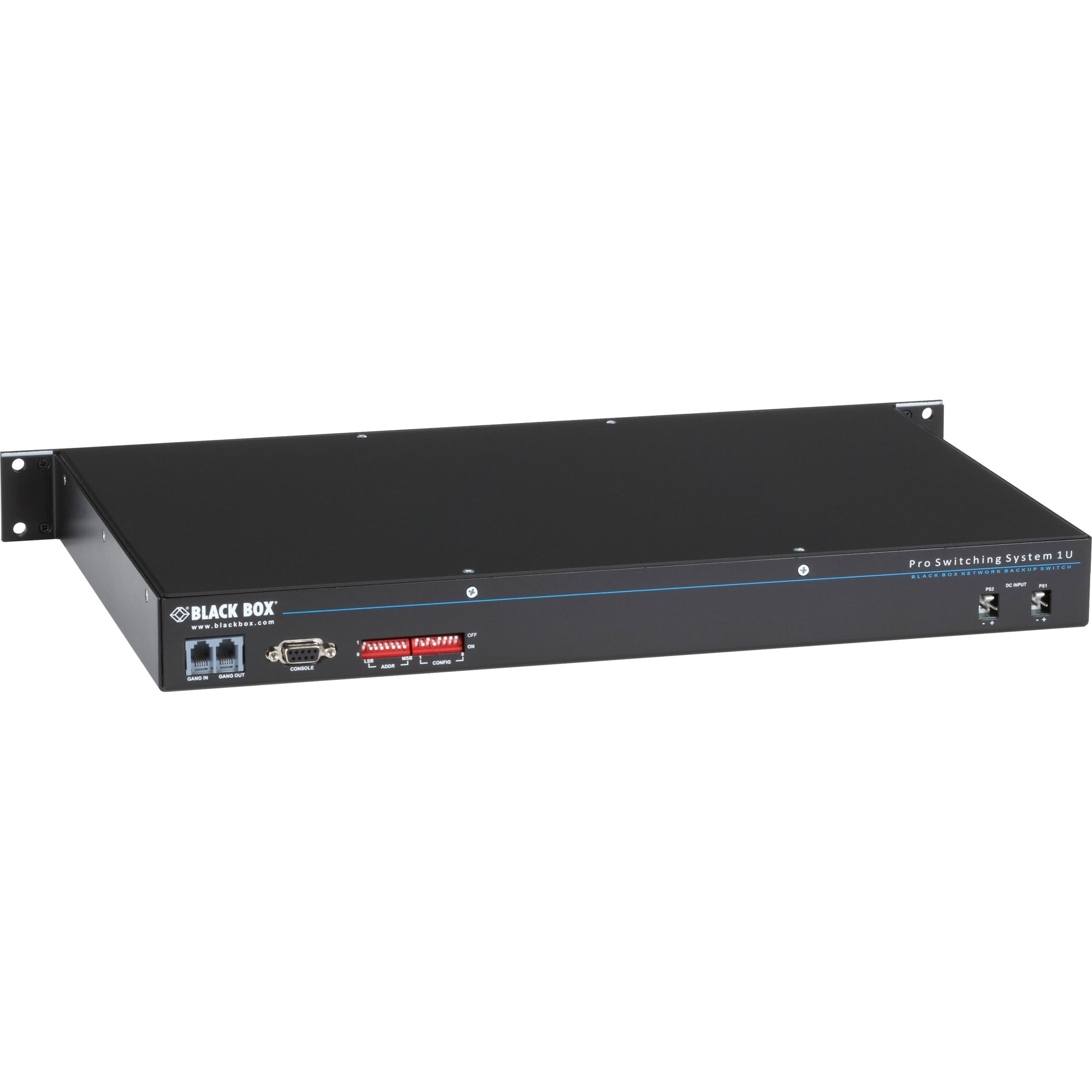 Black Box NBSALL8MGR Rackmount Gang Switch - 19", 1U, (8) RJ-45 A/B (All Pins), Network Manageable