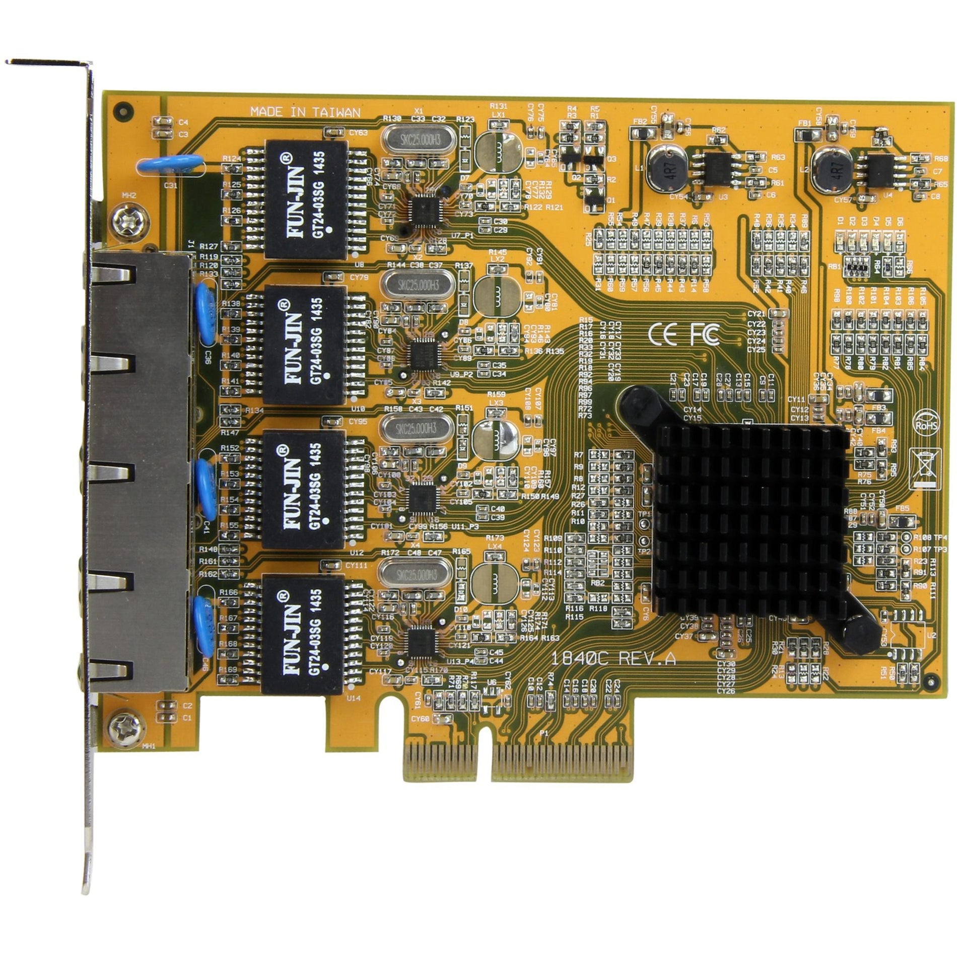 StarTech.com ST1000SPEX43 4-Port PCIe Gigabit Network Adapter Card, Quad-Port PCIe Gigabit NIC