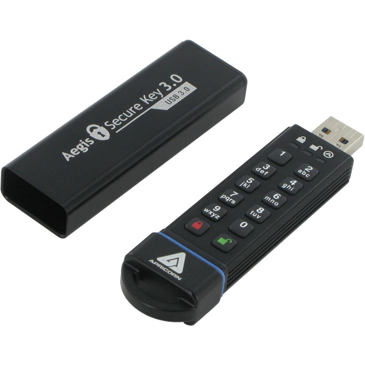 Apricorn ASK3-16GB Aegis Secure Key USB 3.0 Flash Drive, 16GB, 256-bit AES Encryption