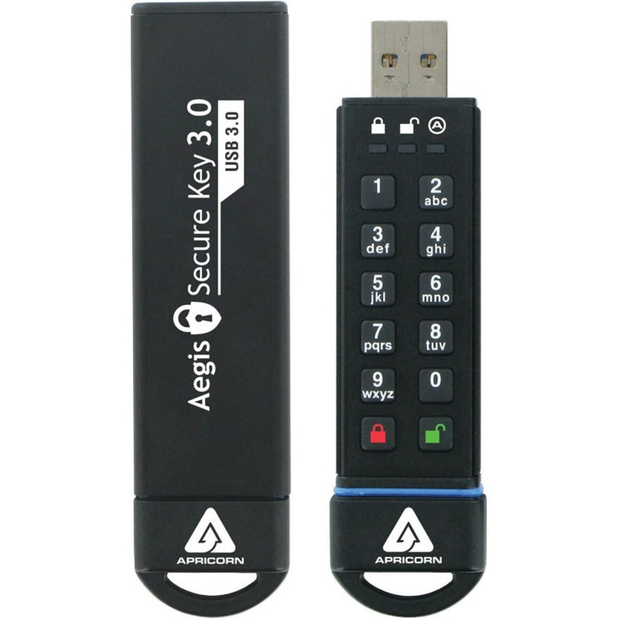 Apricorn ASK3-16GB Aegis Secure Key USB 3.0 Flash Drive, 16GB, 256-bit AES Encryption