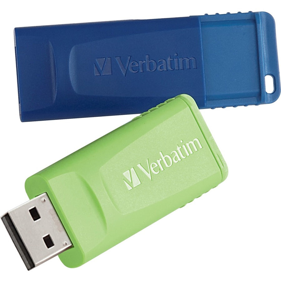 Microban 98713 Store 'n' Go USB Flash Drive 16GB - 2pk, Blue, Green