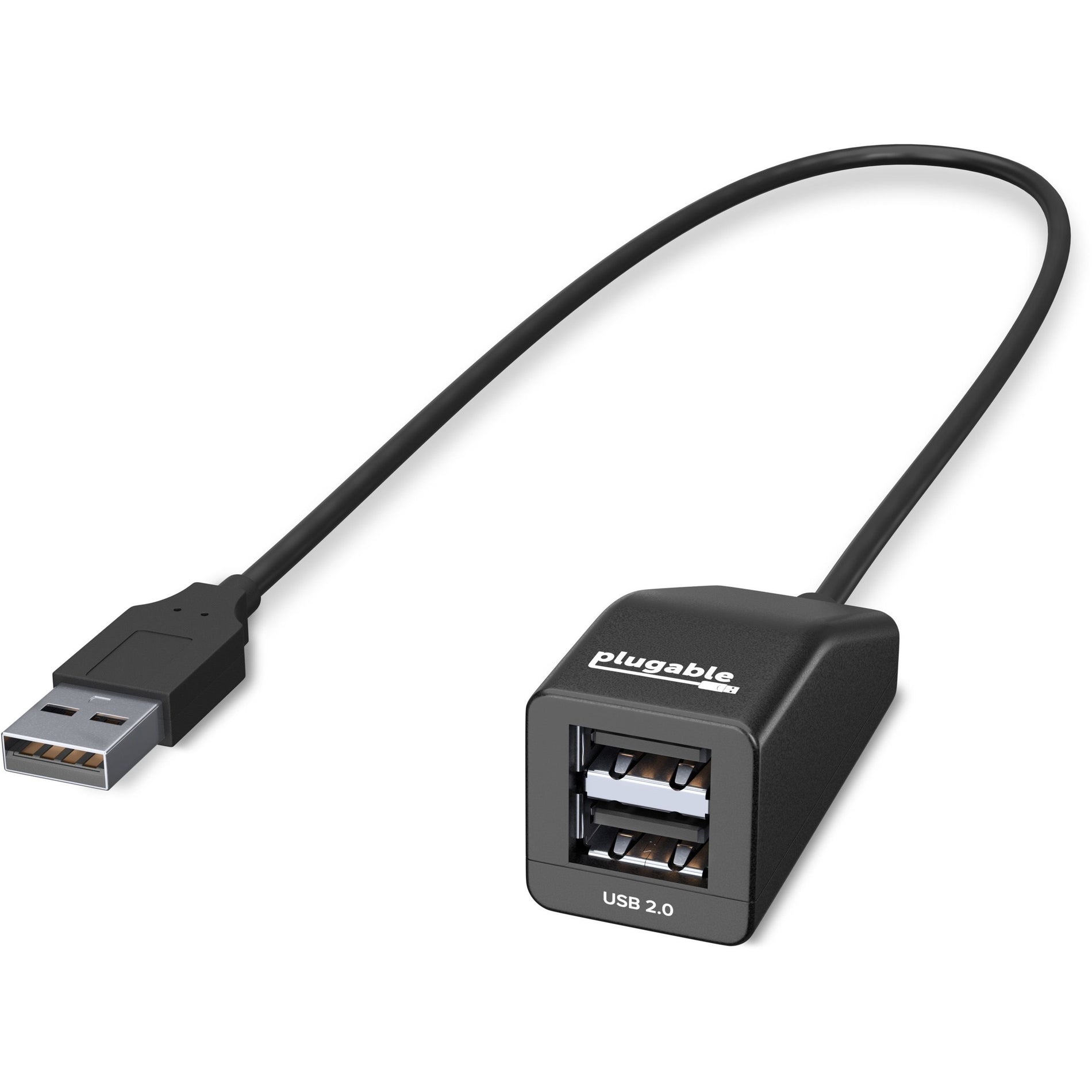 Plugable USB2-2PORT USB 2.0 2-Port High Speed Ultra Compact Hub Splitter, Easy Expansion for Your Devices