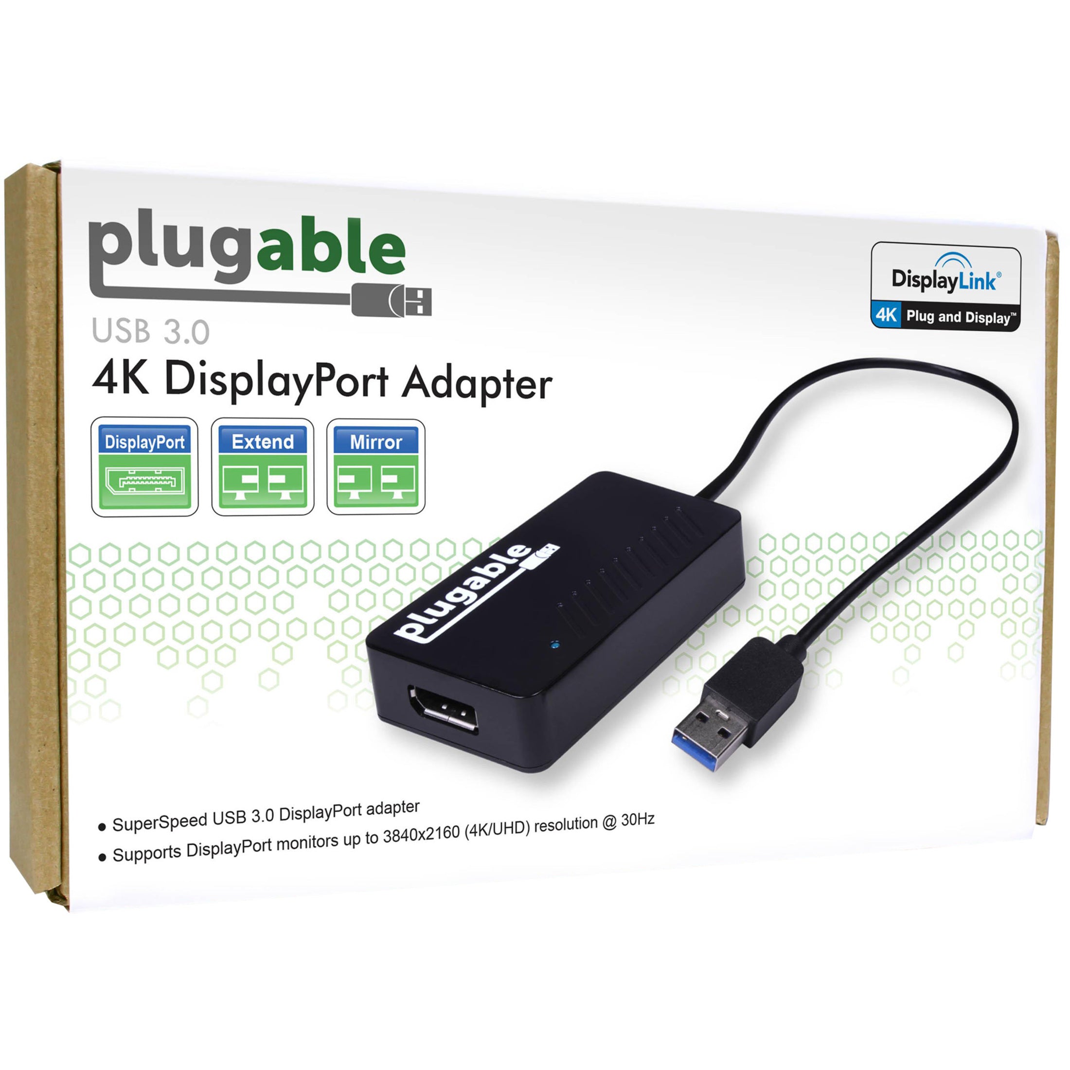 Plugable UGA-4KDP USB 4K DisplayPort Adattatore per monitor