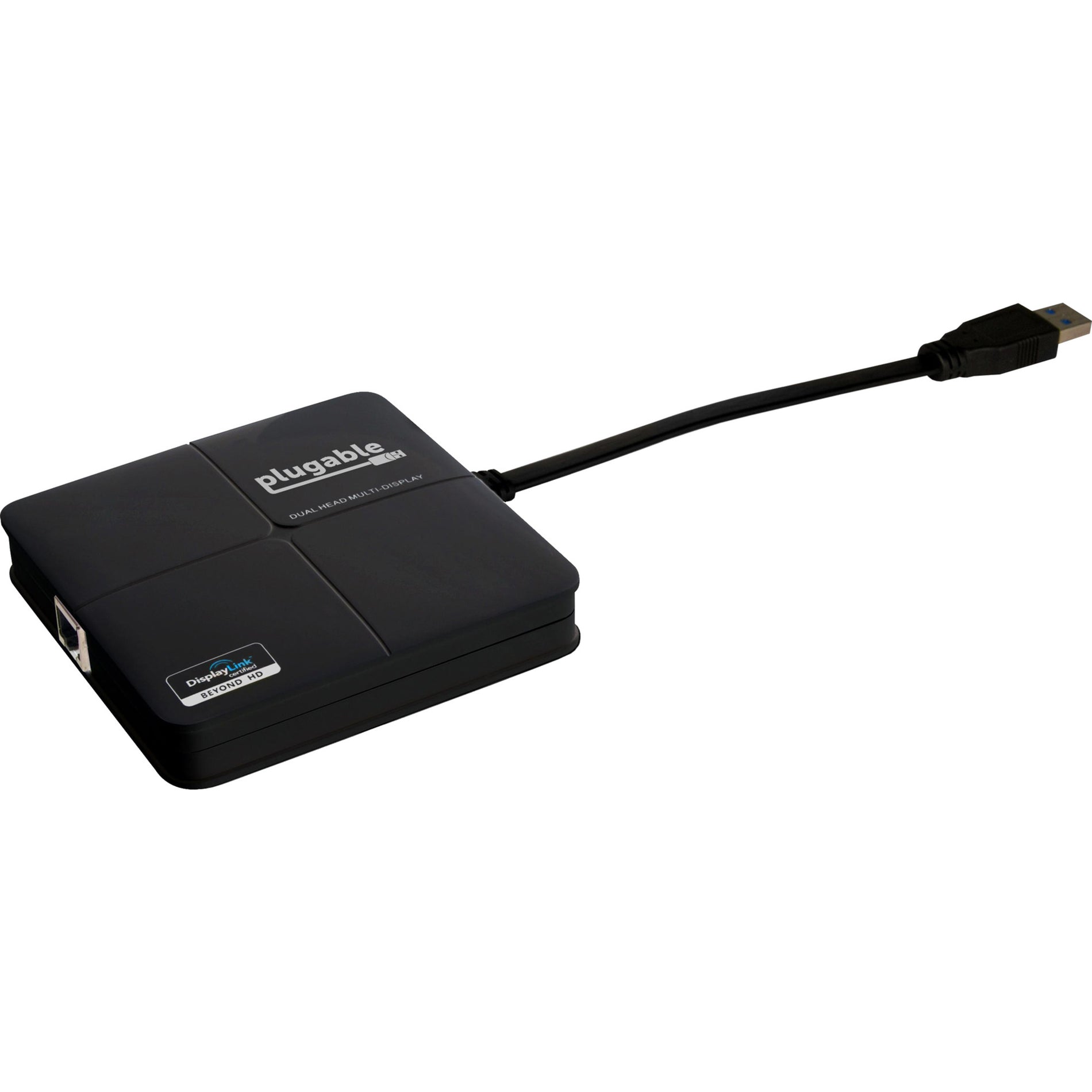 Plugable USB3-3900DHE USB 3.0 Dual Display Adapter for Multiple Monitors with Gigabit Ethernet, Windows and Mac Compatible