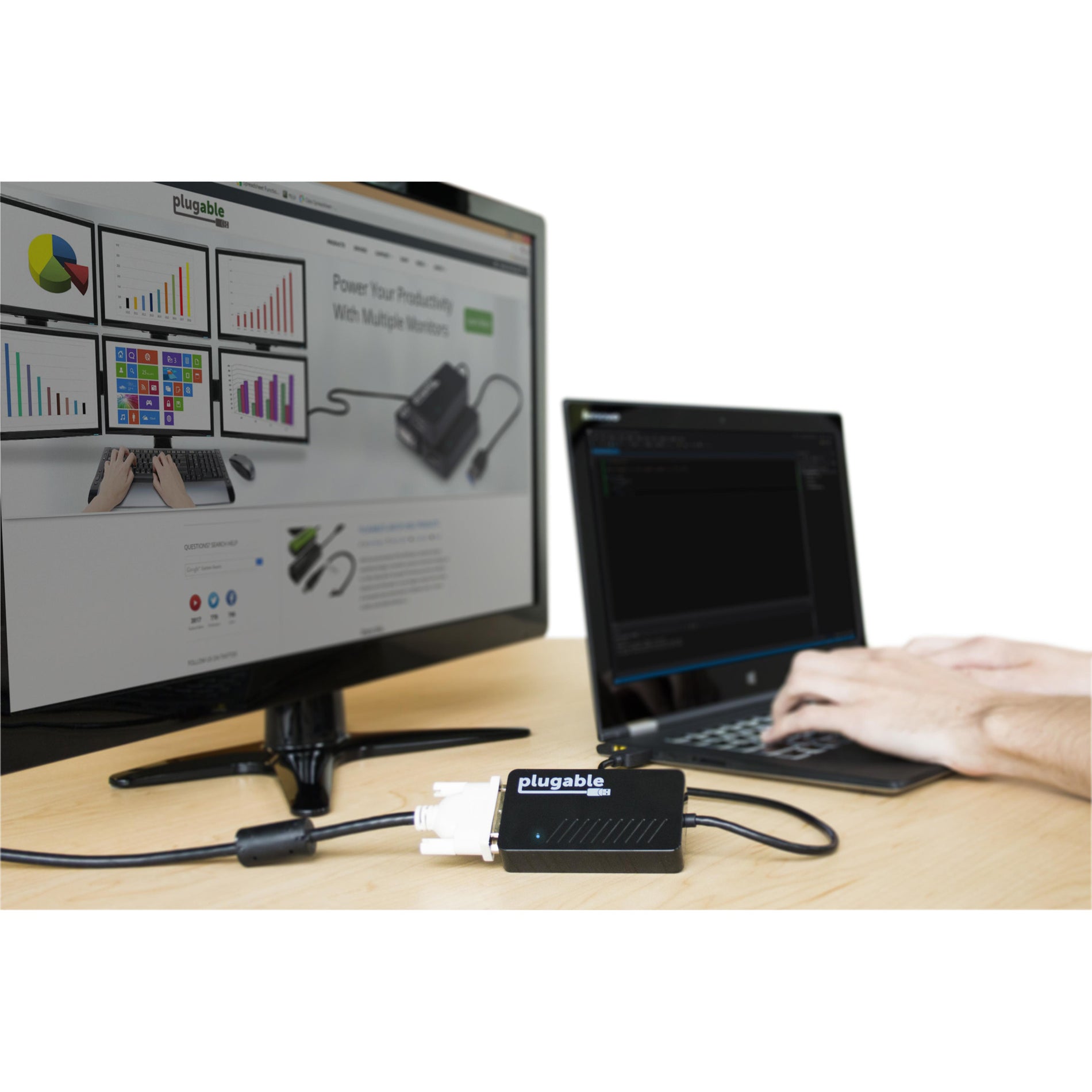 Plugable UGA-3000 USB 3.0 HDMI/DVI/VGA Adapter for Multiple Monitors, Easy Display Expansion for PC
