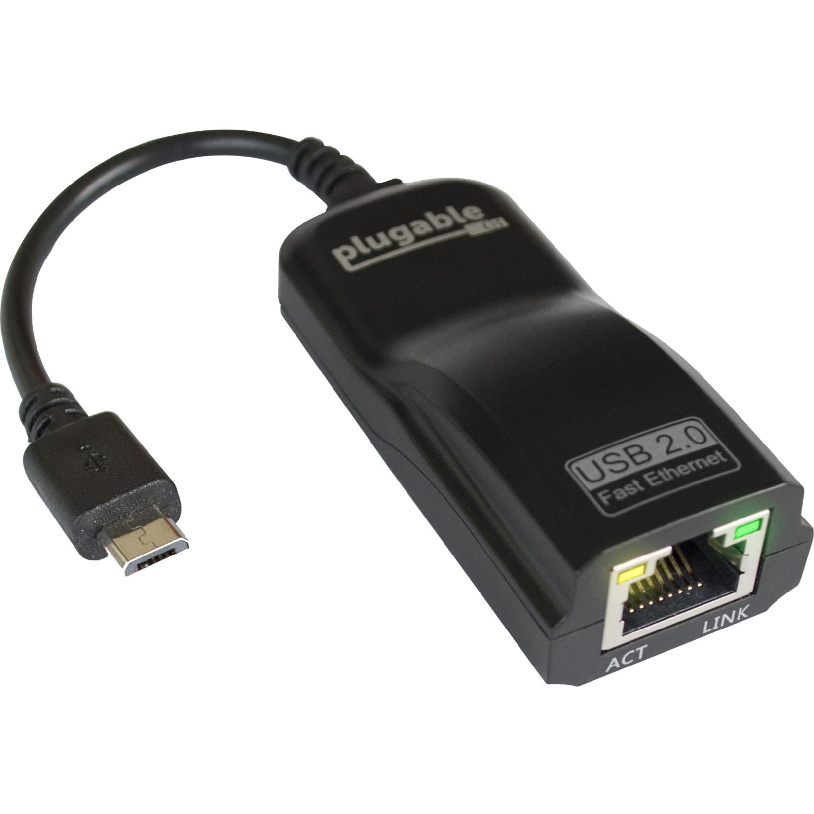 Plugable USB2-OTGE100 USB 2.0 OTG Micro-B to 100Mbps Fast Ethernet Adapter, Portable and Easy-to-Use