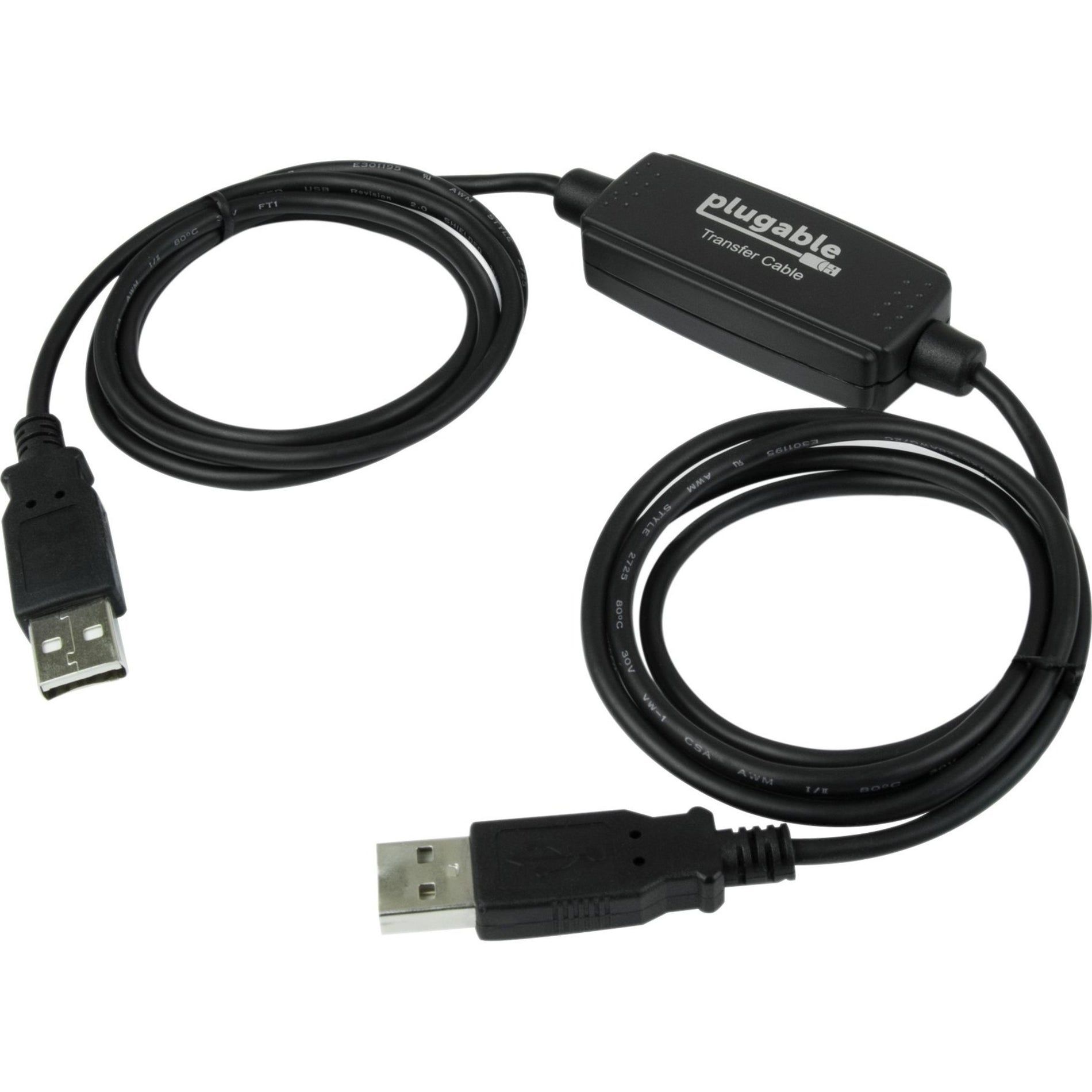 Plugable USB-EASY-TRAN USB 2.0 Windows Transfer Cable, Unlimited Use, Easy Data Transfer Between 2 PCs