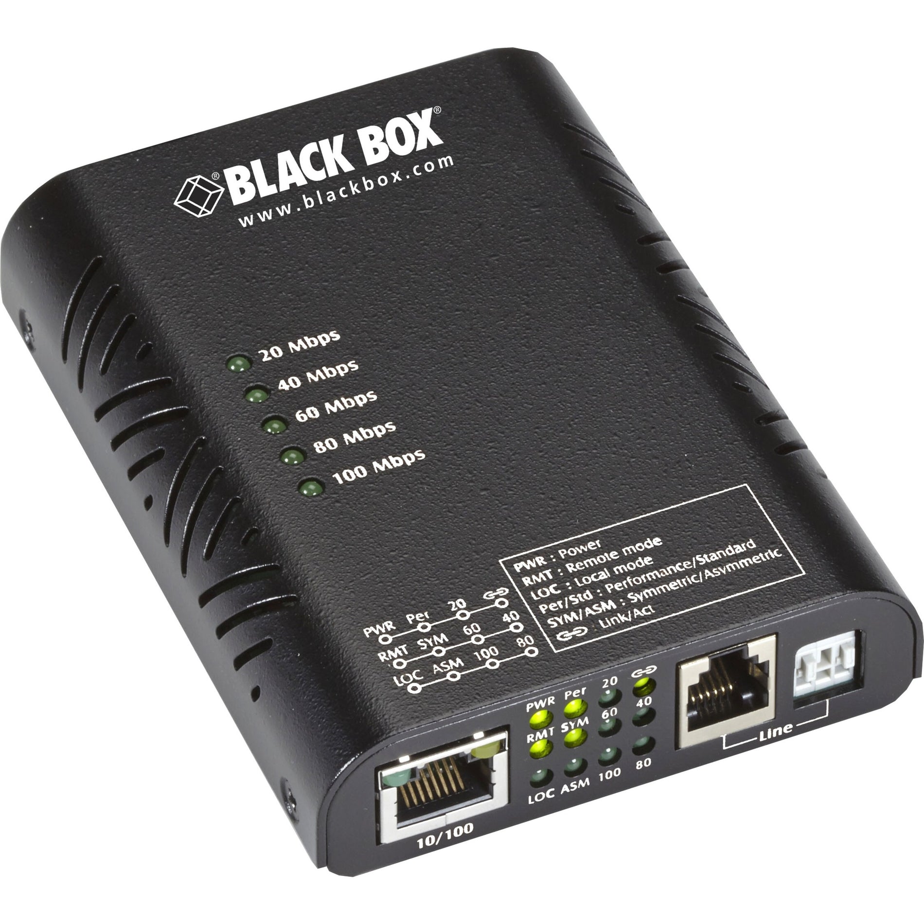Black Box LB320A Industrial Ethernet Extender - Extend Ethernet up to 1.6 Miles, 10/100 Mbps