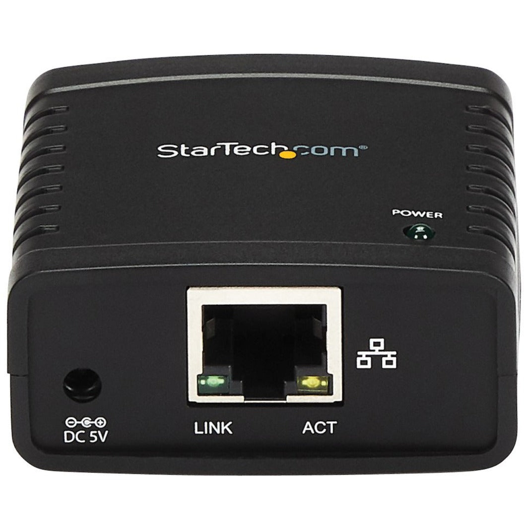 StarTech.com PM1115U2 10/100Mbps Ethernet to USB 2.0 Network LPR Print Server, USB Print Server with Auto-sensing