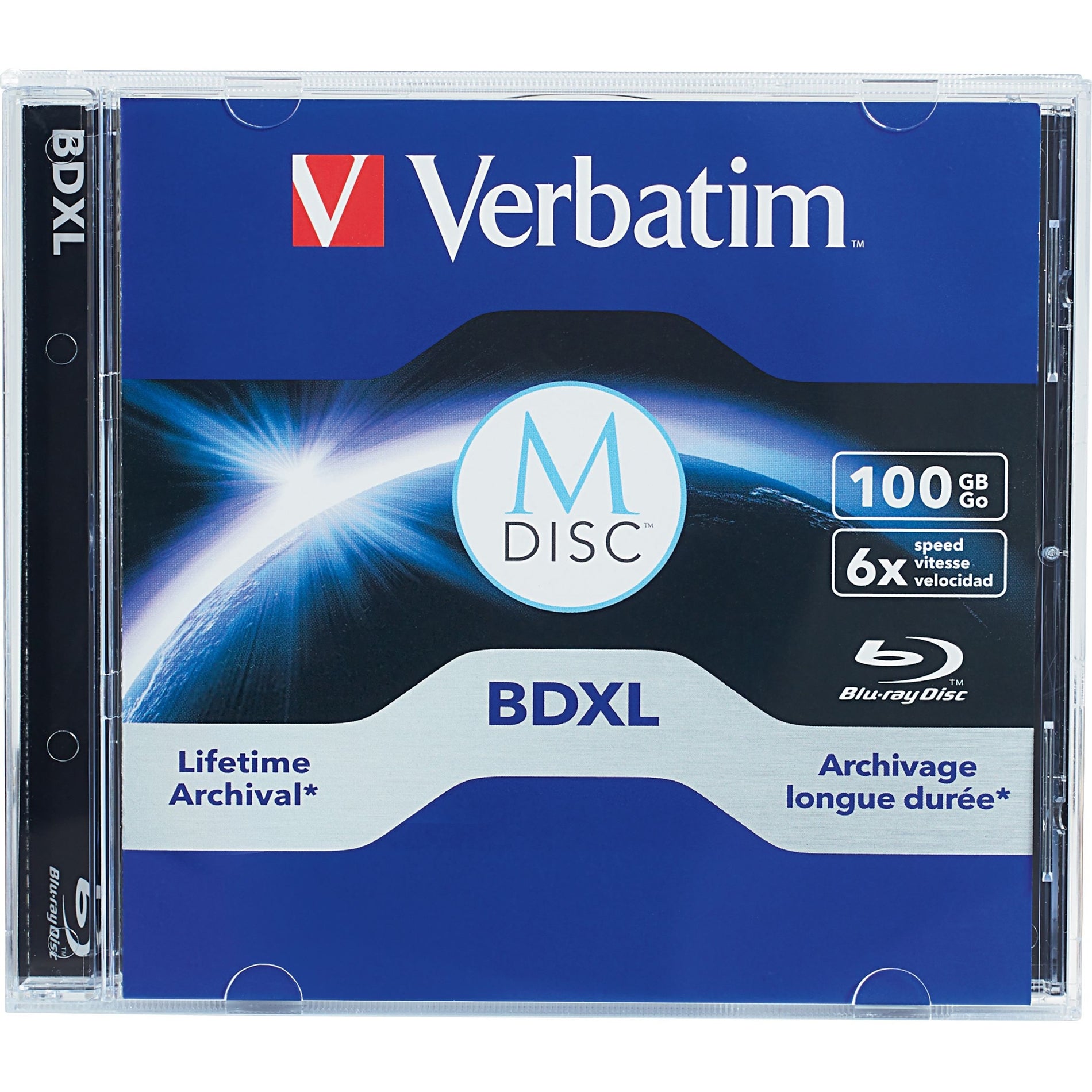 Verbatim 98912 M Disc BDXL 100GB 6X Blu-ray Recordable Media, Long-lasting Data Storage