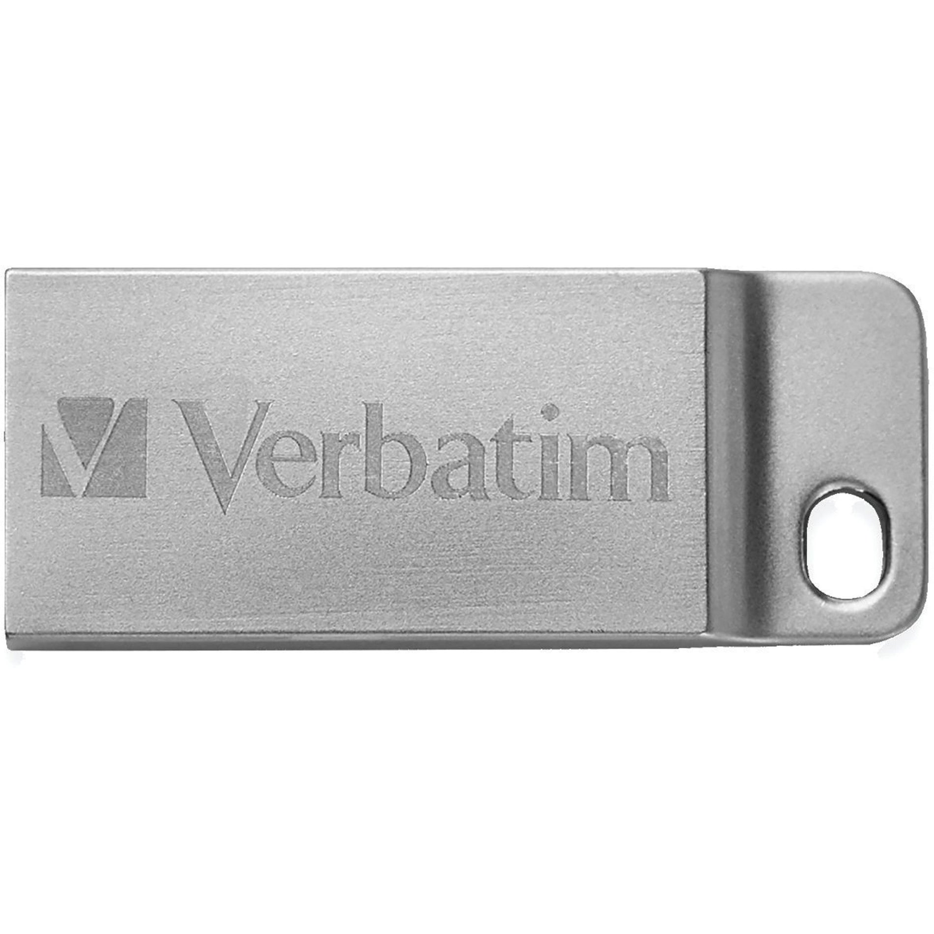 Verbatim 98748 Metal Executive USB Flash Drive - Silver, 16GB Storage Capacity