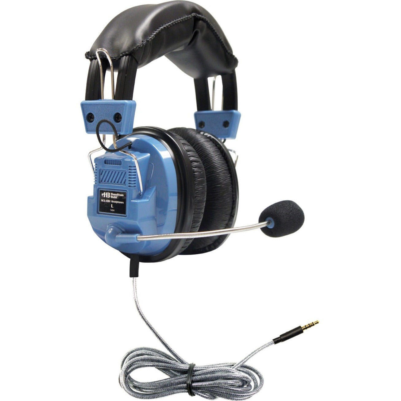 Ergoguys SCG-AMV Deluxe Headset with Gooseneck Microphone and TRRS Plug, Over-the-head, Light Blue, Padded Headband, Washable, Swivel Mechanism