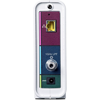 Rear view of ARRIS SURFboard SB6190 showing Gigabit Ethernet port, coaxial connection, and power input-alternate-image4