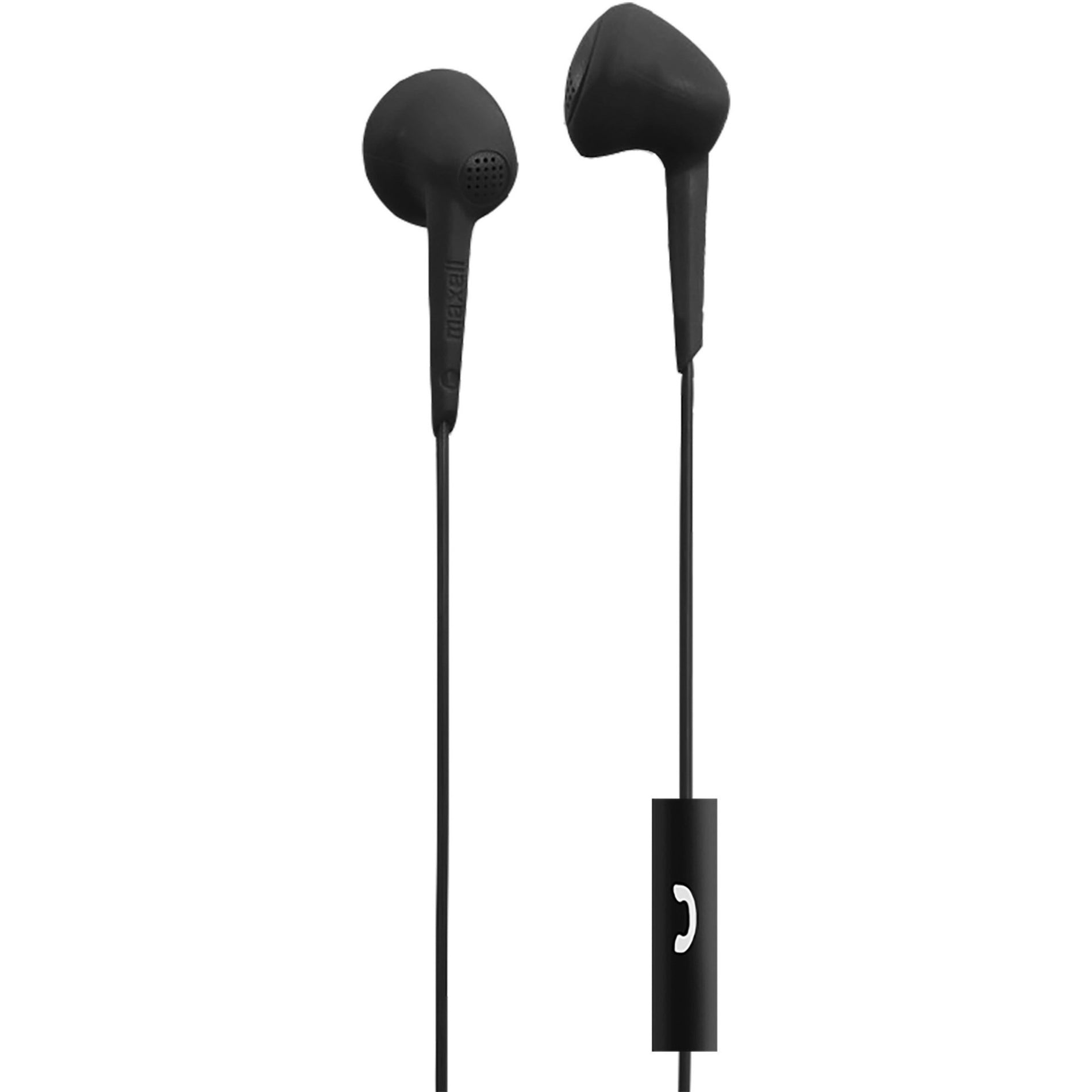 Maxell 191569 Jelleez Earset, Lightweight Comfortable Stereo Earbuds with Mic, Soft Comfort Fit, Black